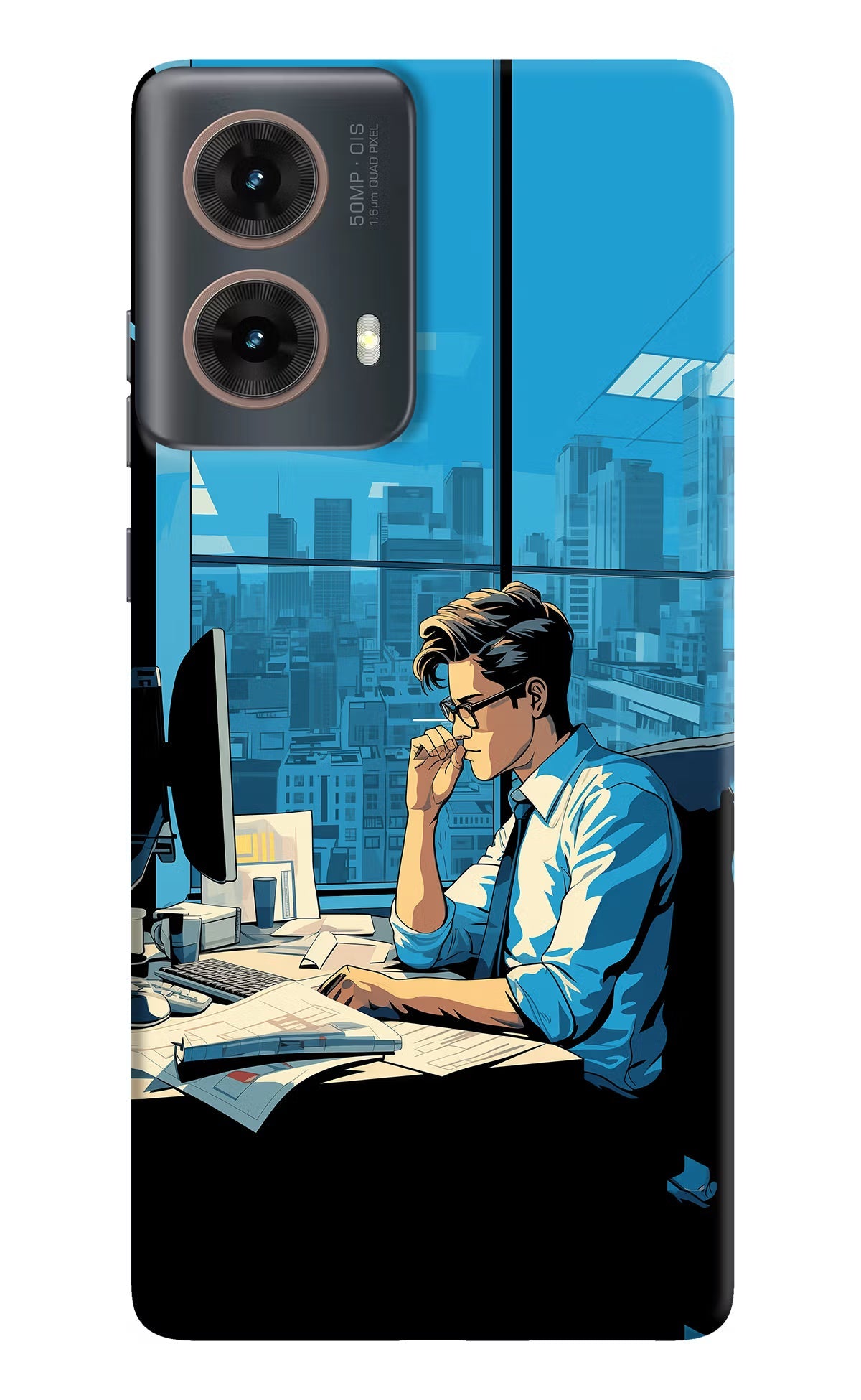 Focused Hustler (AI Generated) Motorola G85 Hard Case Back Cover by Casekaro
