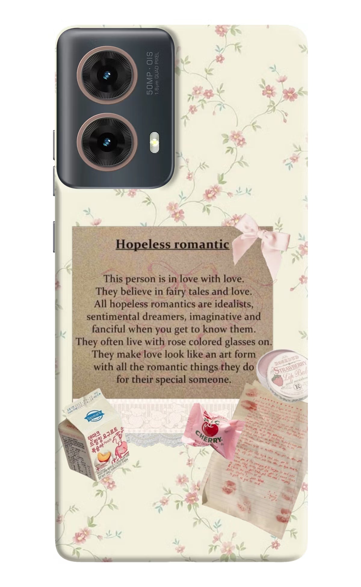 Hopeless Romantic Motorola G85 Hard Case Back Cover by Casekaro