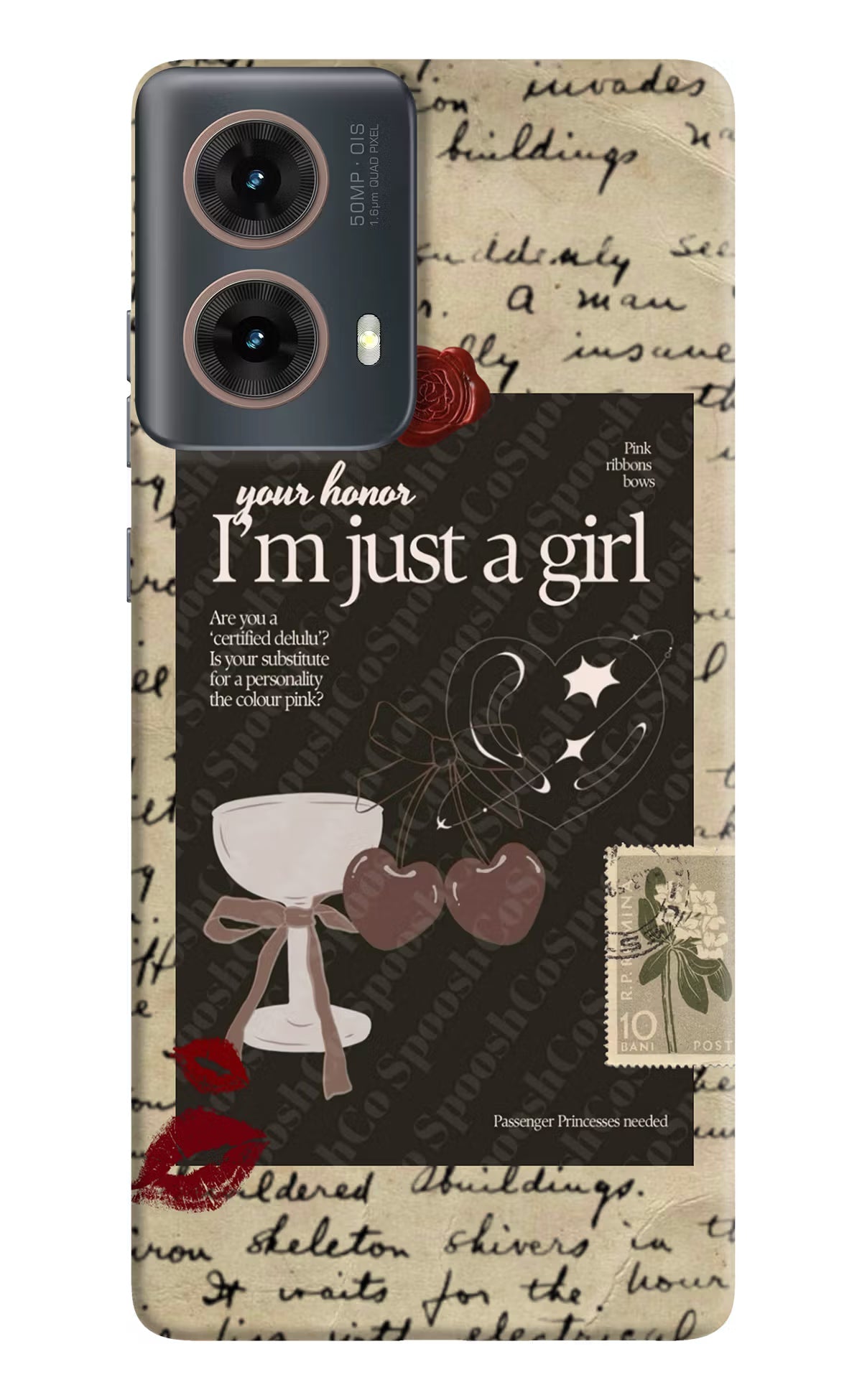 I am just a girl Motorola G85 Hard Case Back Cover by Casekaro