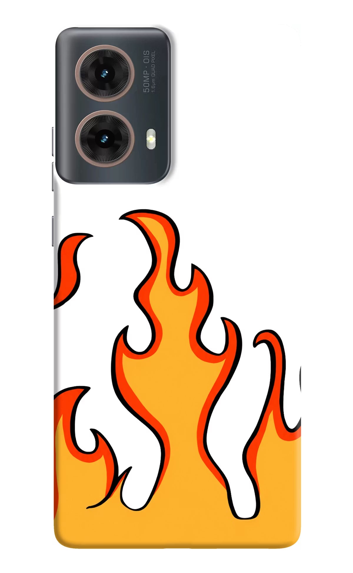 Fired Up – White Motorola G85 Hard Case Back Cover by Casekaro