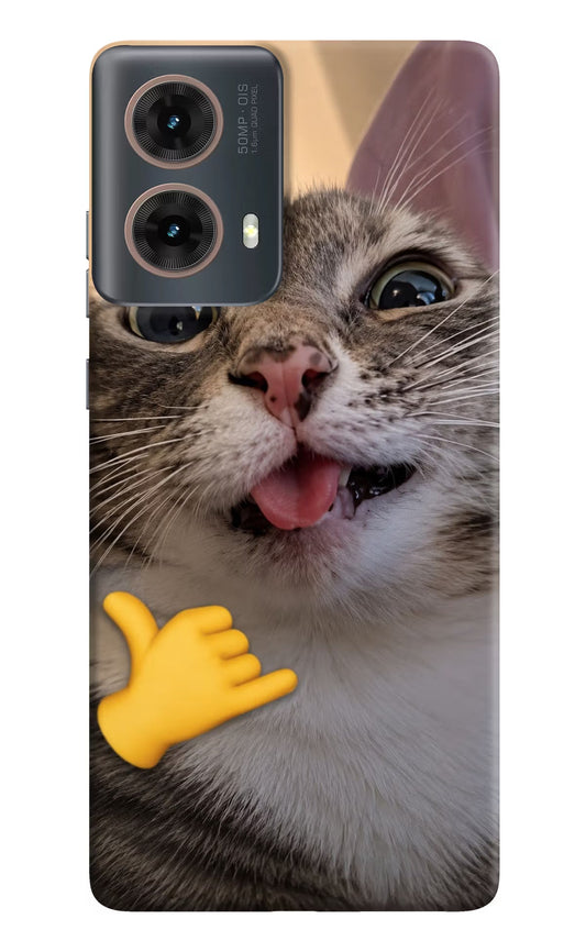Silly Cat Call Motorola G85 Hard Case Back Cover by Casekaro