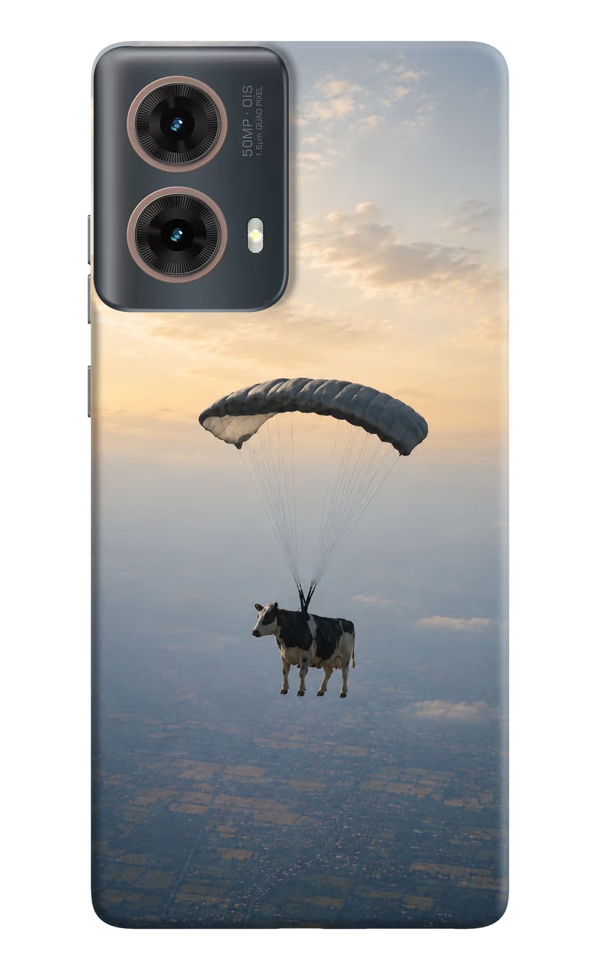 Skydiving Cow Motorola G85 Hard Case Back Cover by Casekaro