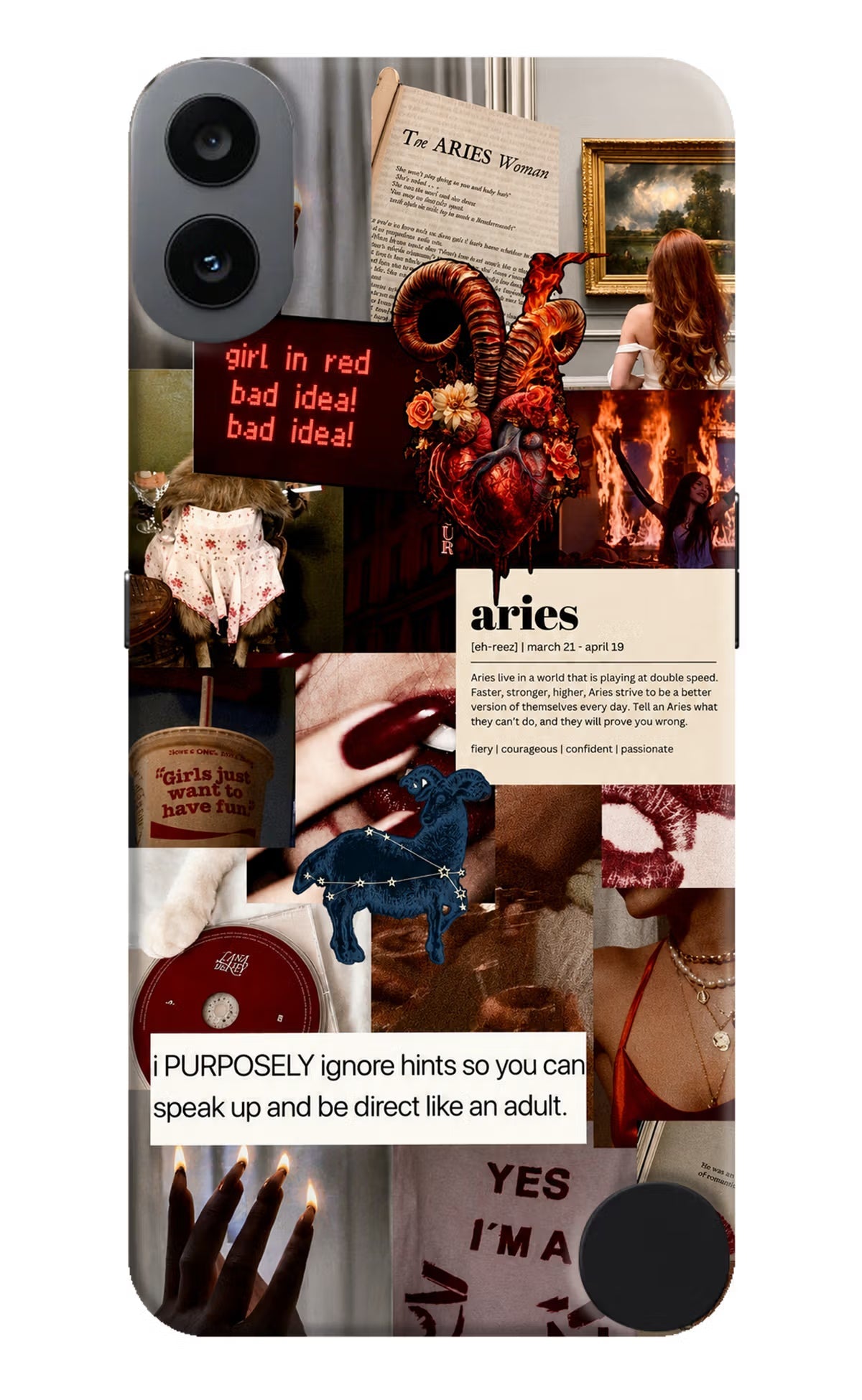 Zodiac Aries CMF by Nothing Phone 1 Hard Case Back Cover by Casekaro