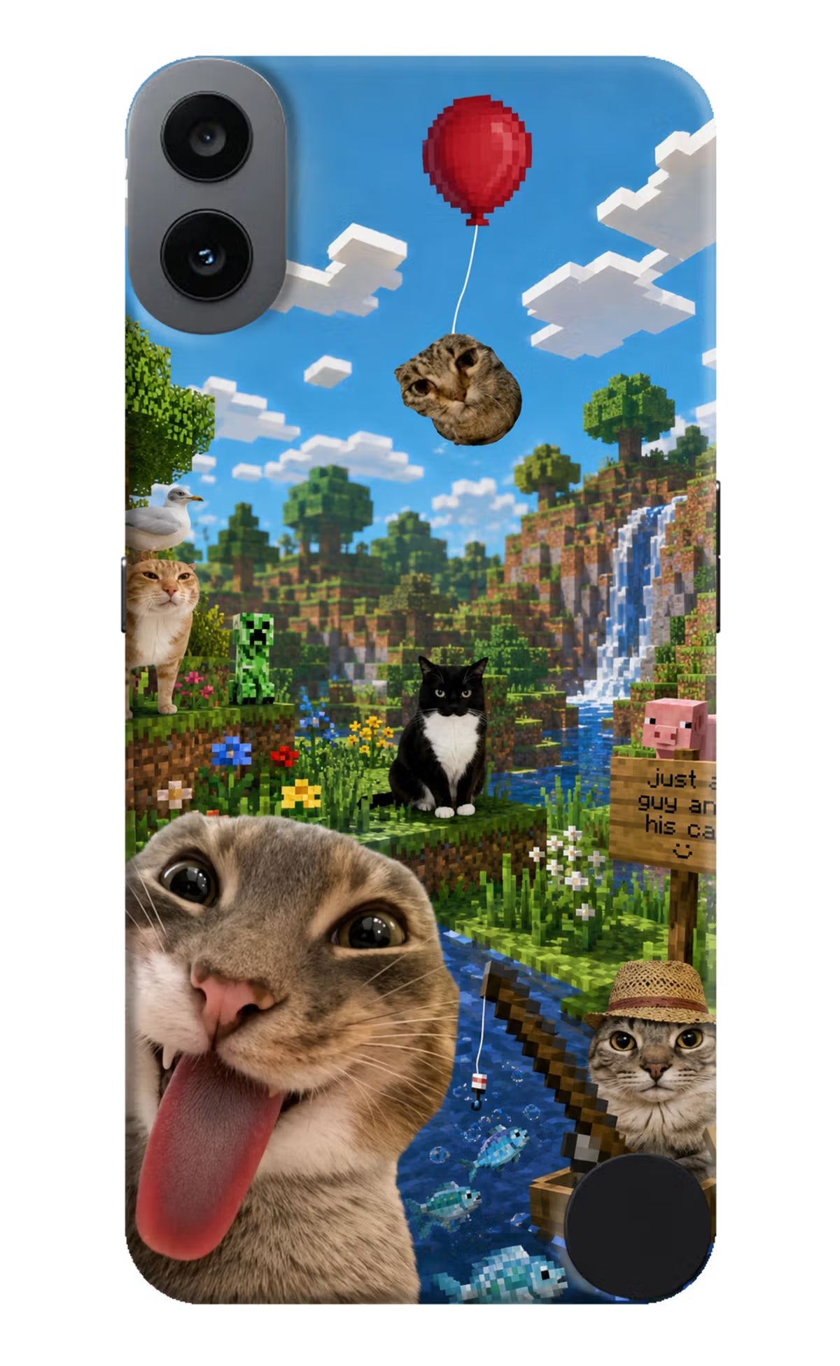 Minecraft Cat Chaos CMF by Nothing Phone 1 Hard Case Back Cover by Casekaro