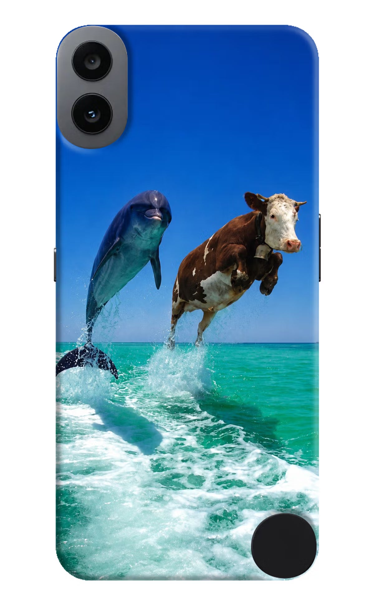 Dolphin vs Cow CMF by Nothing Phone 1 Hard Case Back Cover by Casekaro