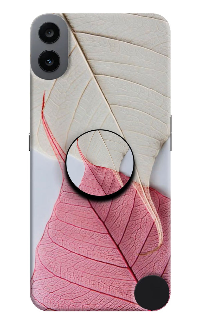 White Pink Leaf CMF by Nothing Phone 1 Pop Case