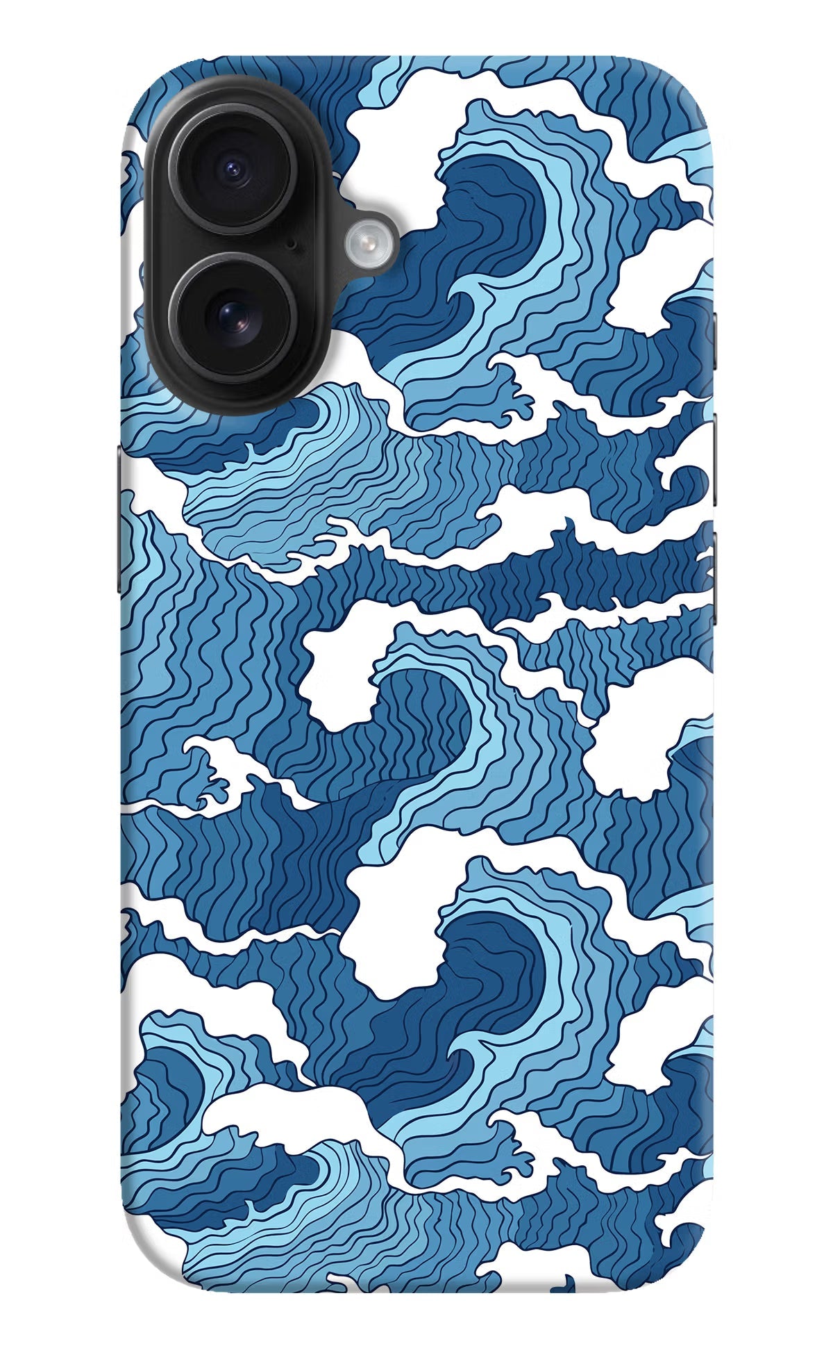 Blue Waves iPhone 16 Hard Case Back Cover by Casekaro