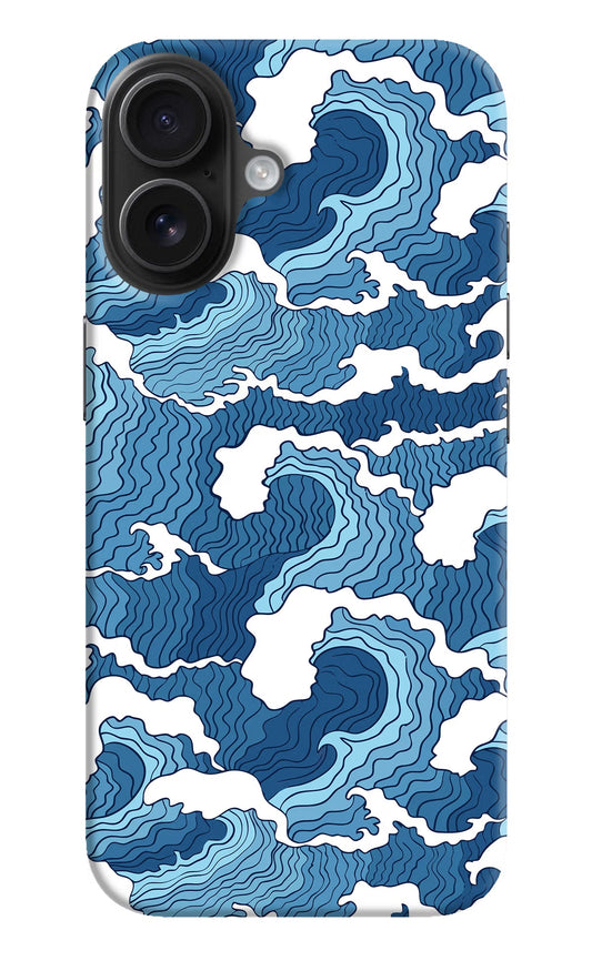 Blue Waves iPhone 16 Hard Case Back Cover by Casekaro
