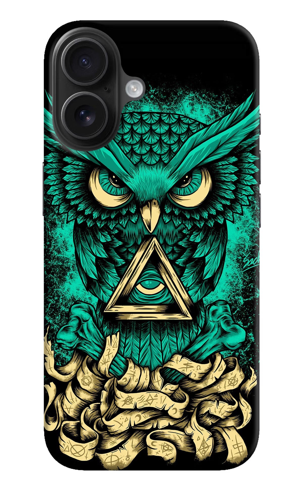 Green Owl iPhone 16 Hard Case Back Cover by Casekaro