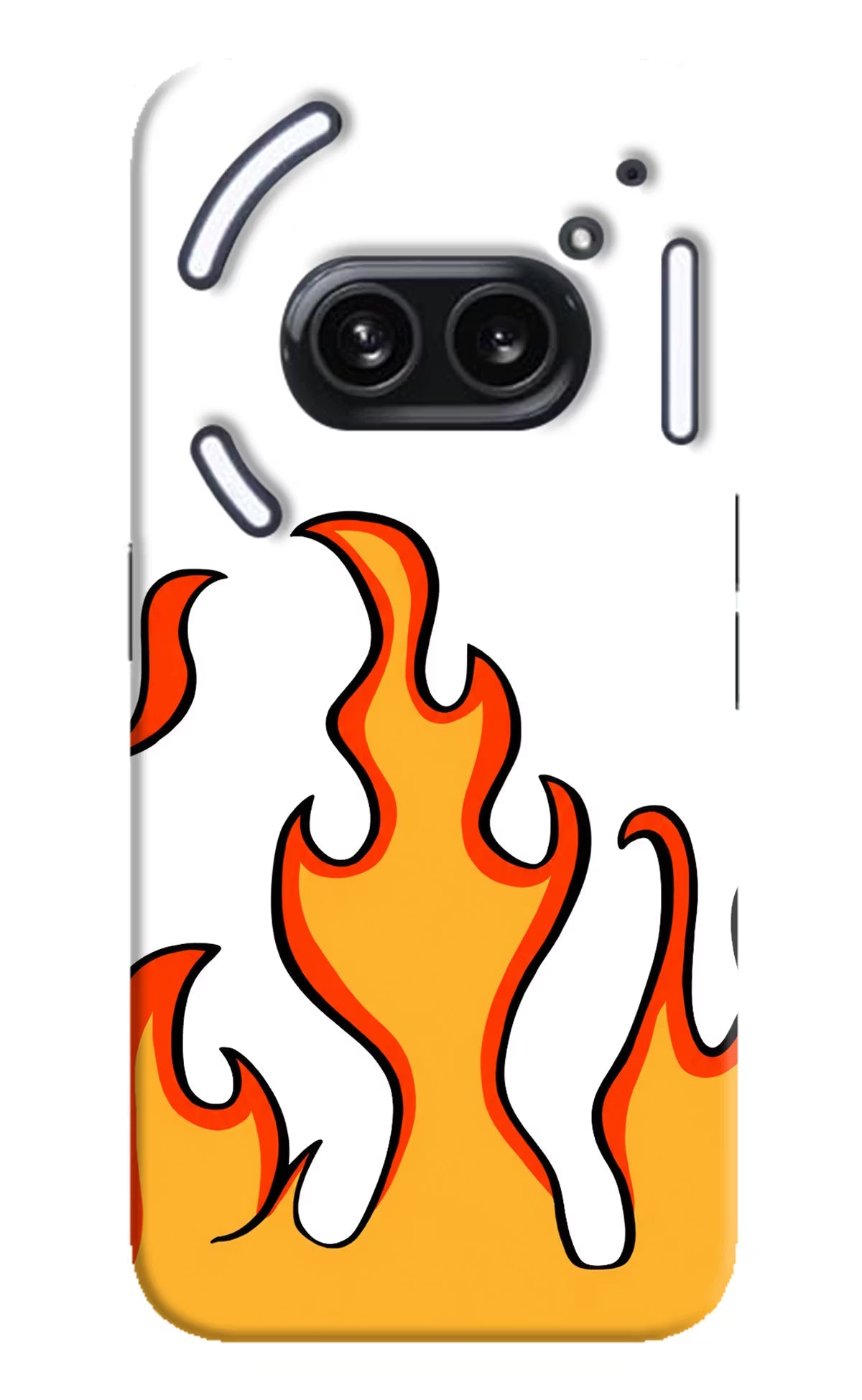 Fired Up – White Nothing Phone 2A Plus Hard Case Back Cover by Casekaro