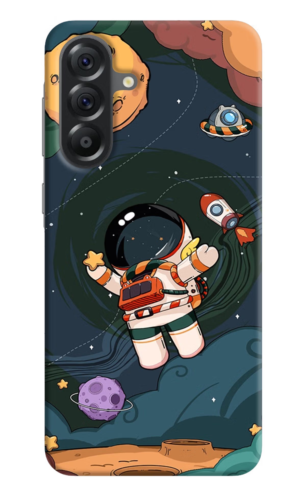Cartoon Astronaut Samsung A56 5G Hard Case Back Cover by Casekaro