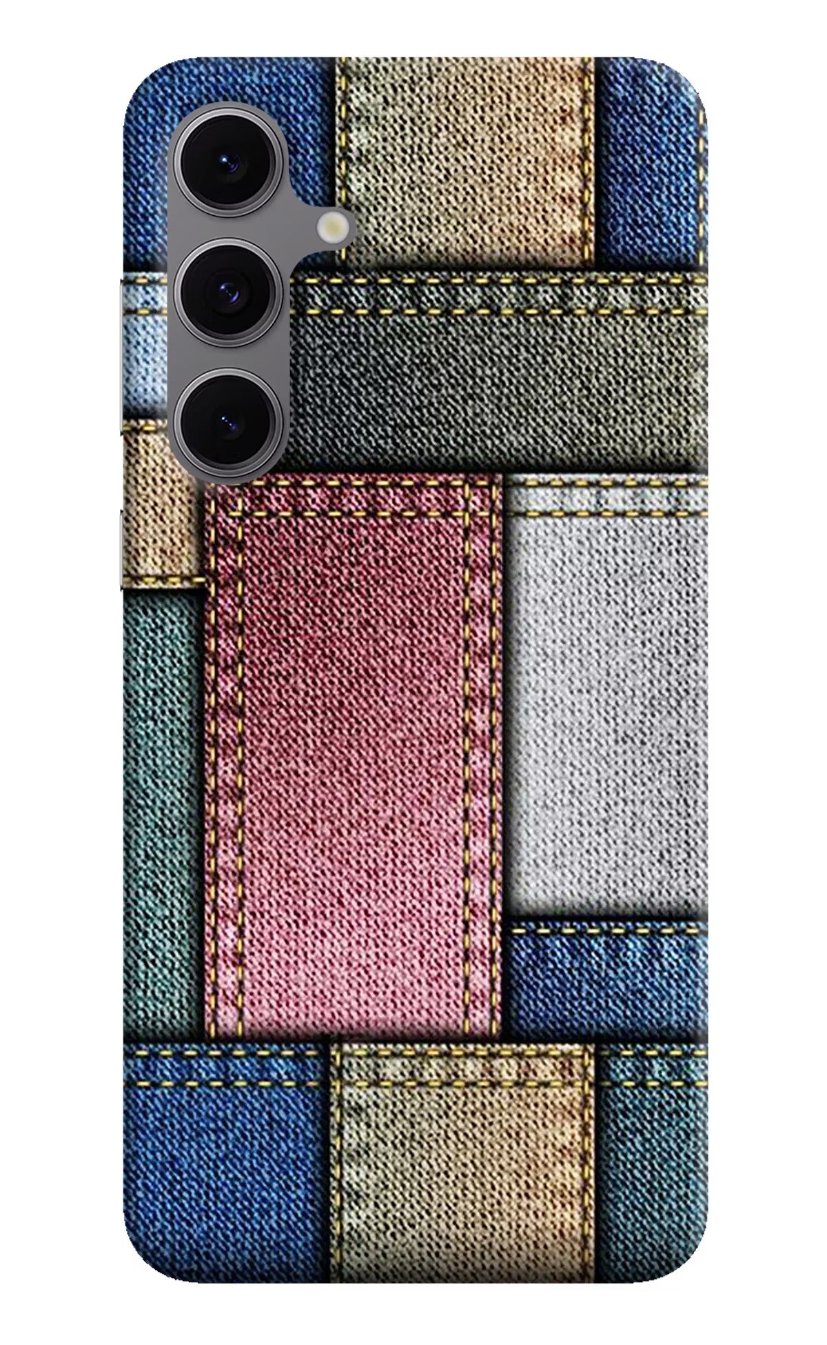 Multicolor Jeans Samsung S24 FE 5G Hard Case Back Cover by Casekaro