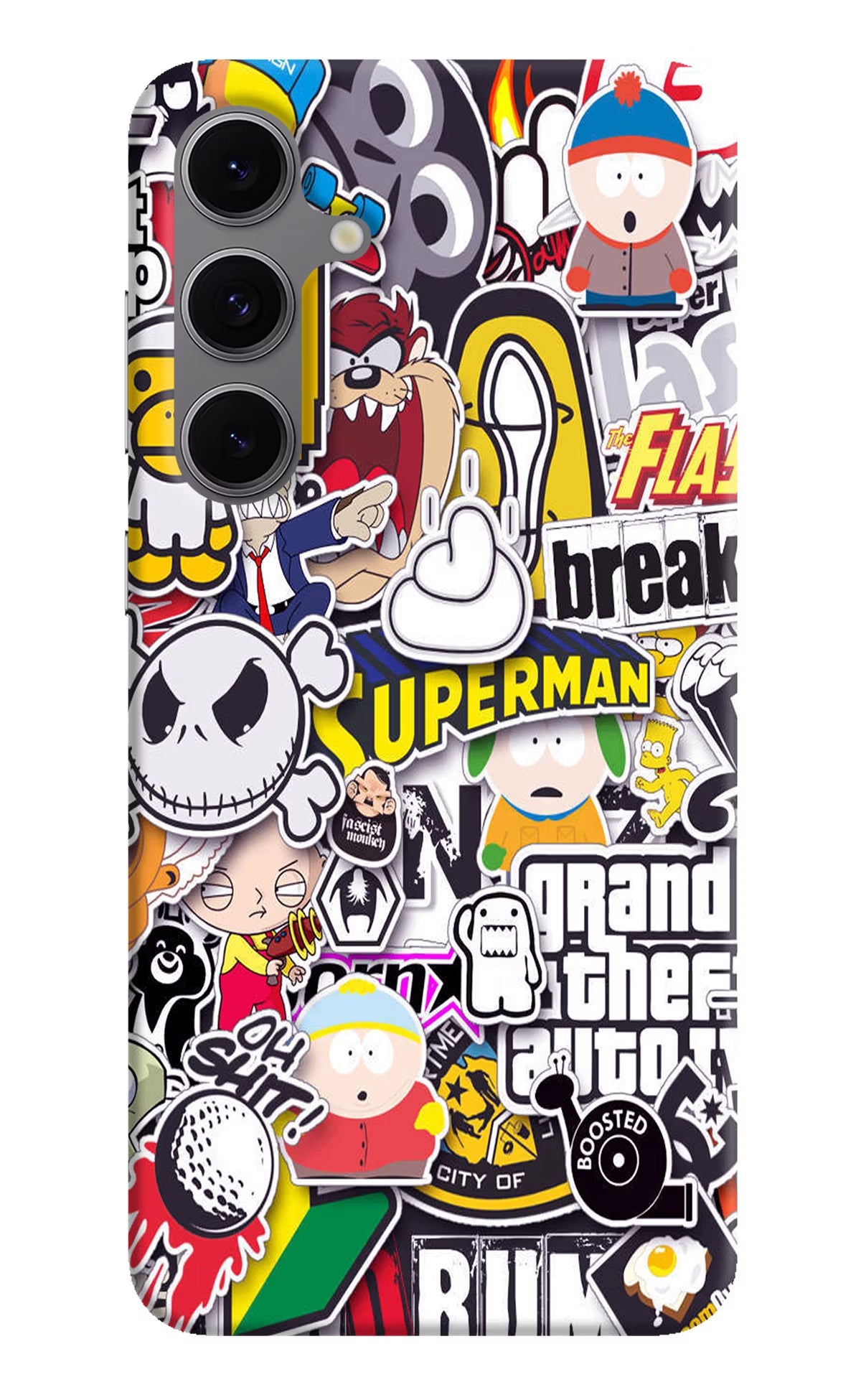 Sticker Bomb Samsung S24 FE 5G Hard Case Back Cover by Casekaro