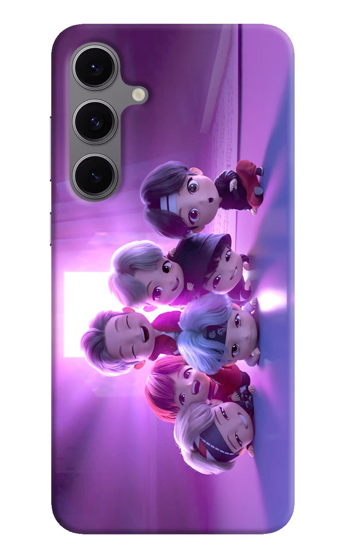 BTS Chibi Samsung S24 FE 5G Hard Case Back Cover by Casekaro