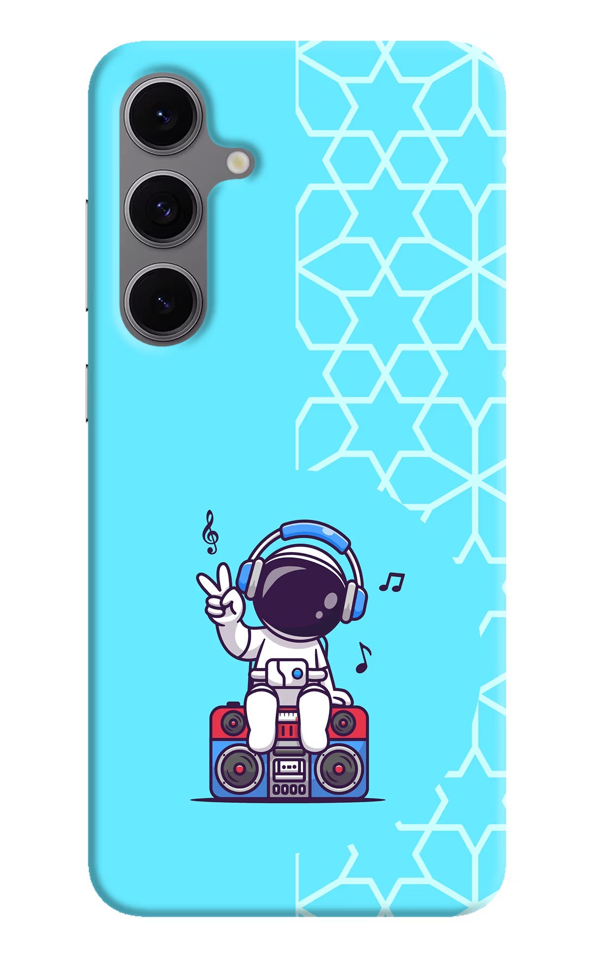 Cute Astronaut Chilling Samsung S24 FE 5G Hard Case Back Cover by Casekaro