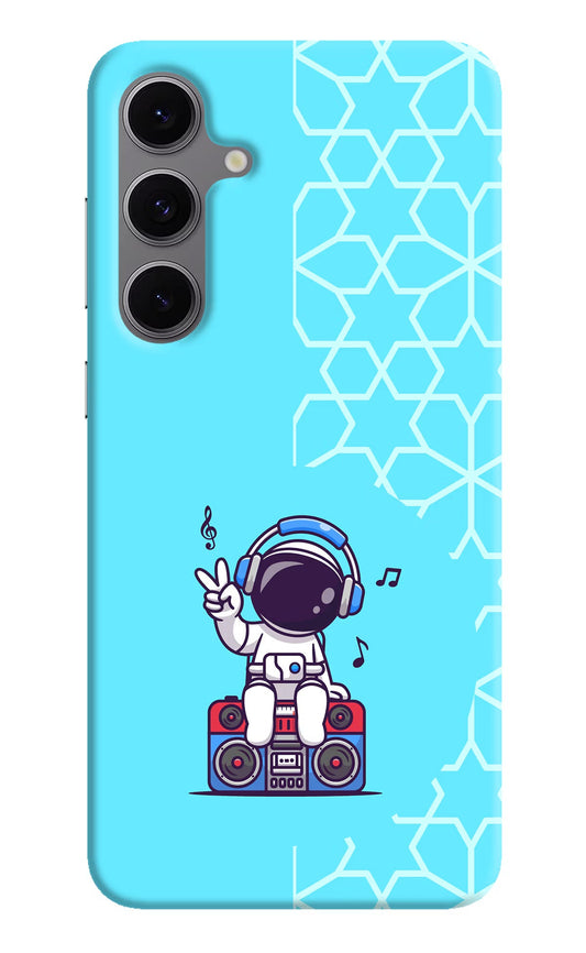 Cute Astronaut Chilling Samsung S24 FE 5G Hard Case Back Cover by Casekaro