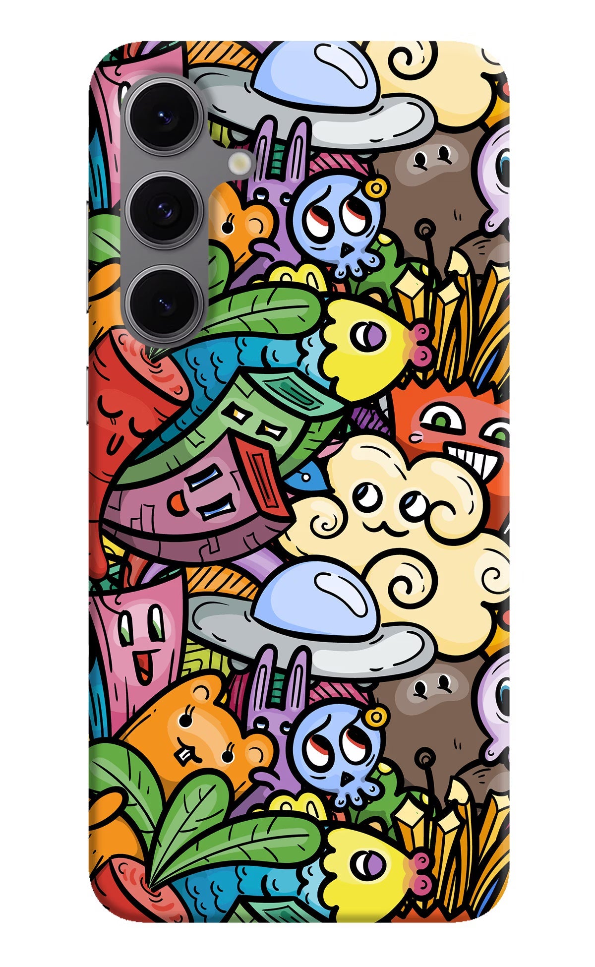 Veggie Doodle Samsung S24 FE 5G Hard Case Back Cover by Casekaro