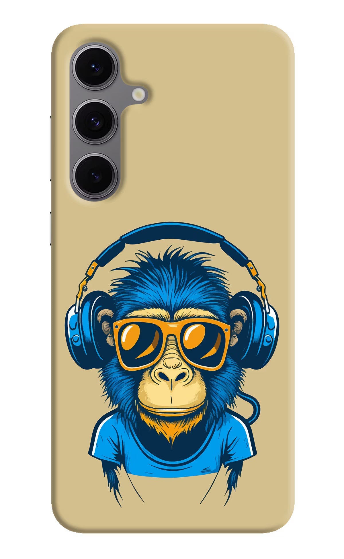 Monkey Headphone Samsung S24 FE 5G Hard Case Back Cover by Casekaro