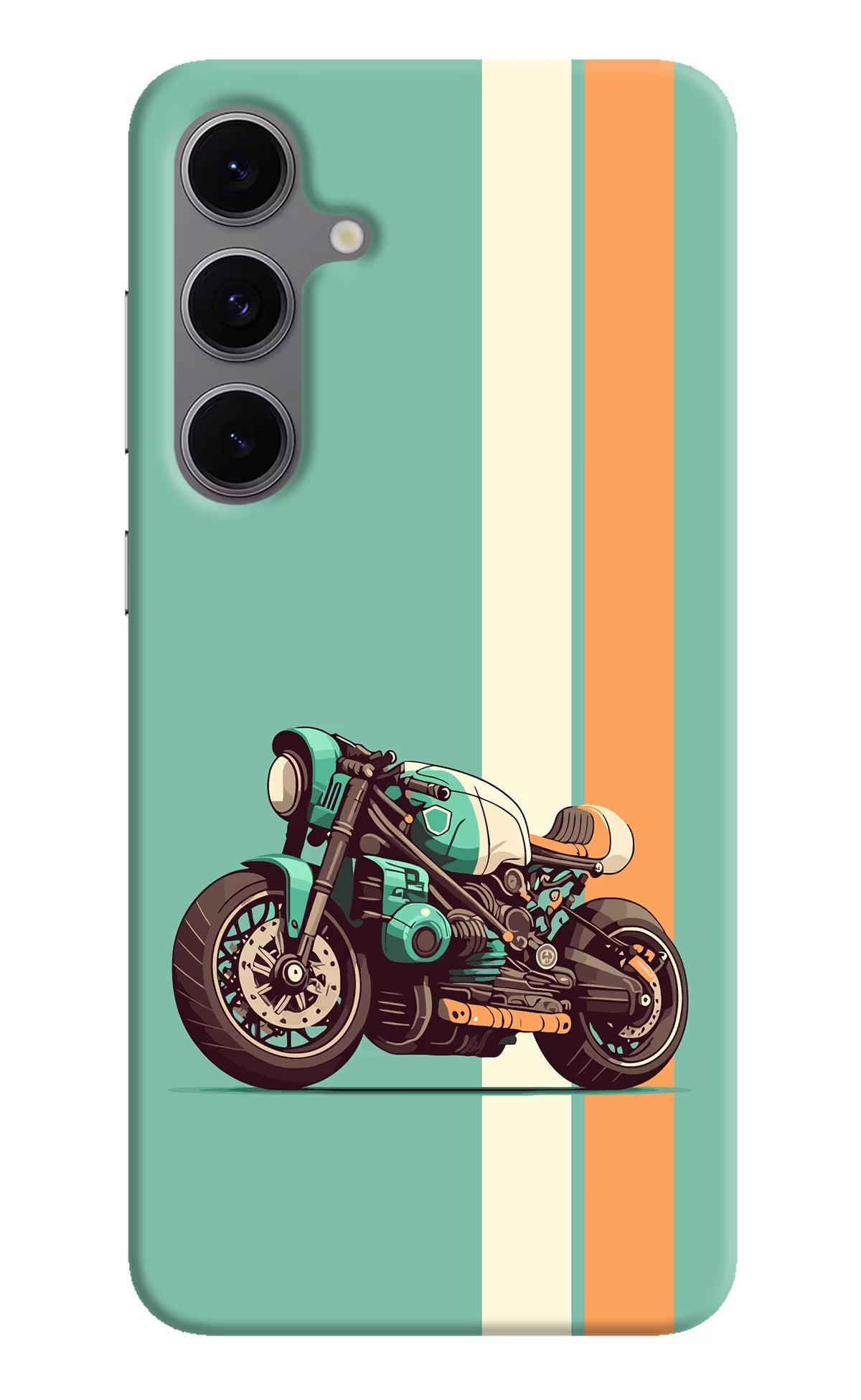 Striped Moto Drift Samsung S24 FE 5G Hard Case Back Cover by Casekaro