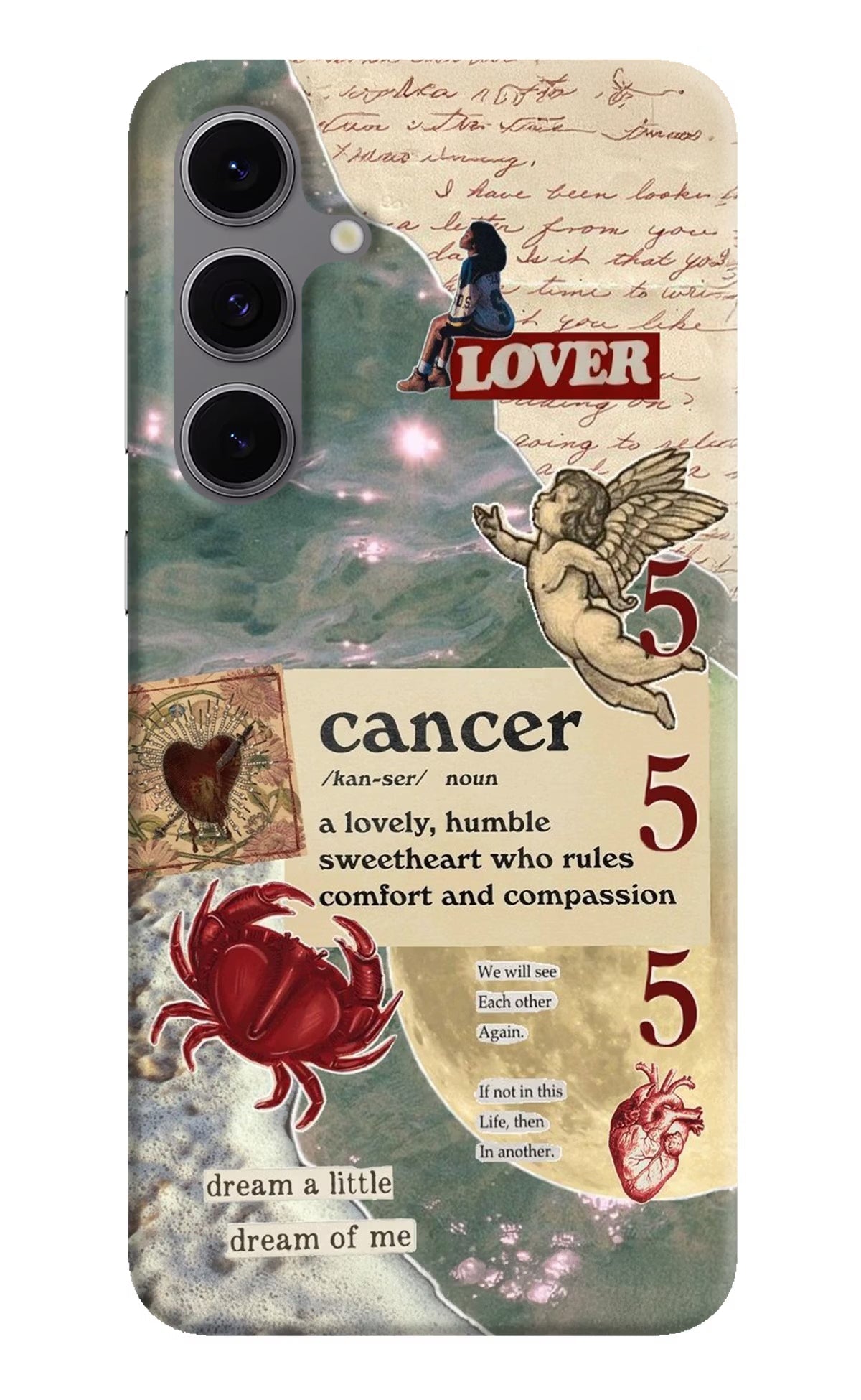 Cancer Zodiac Samsung S24 FE 5G Hard Case Back Cover by Casekaro