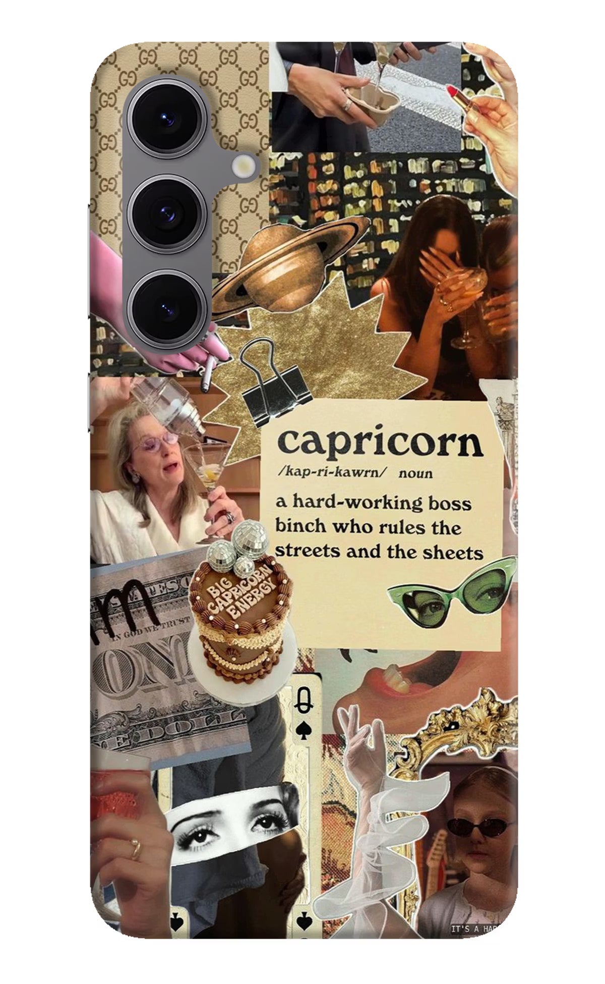 Capricorn Zodiac Samsung S24 FE 5G Hard Case Back Cover by Casekaro
