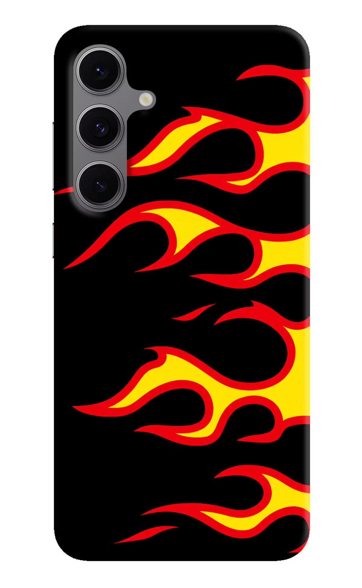 Side Sweep Flames Samsung S24 FE 5G Hard Case Back Cover by Casekaro