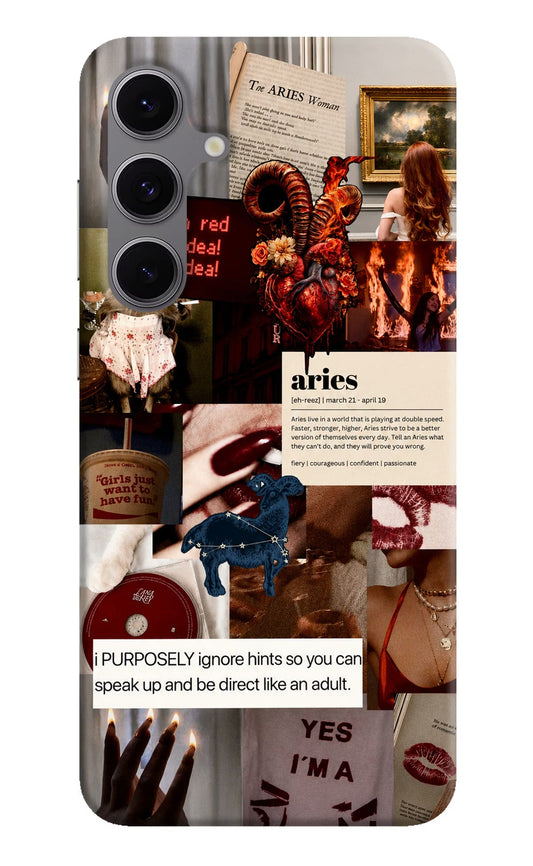 Zodiac Aries Samsung S24 FE 5G Hard Case Back Cover by Casekaro
