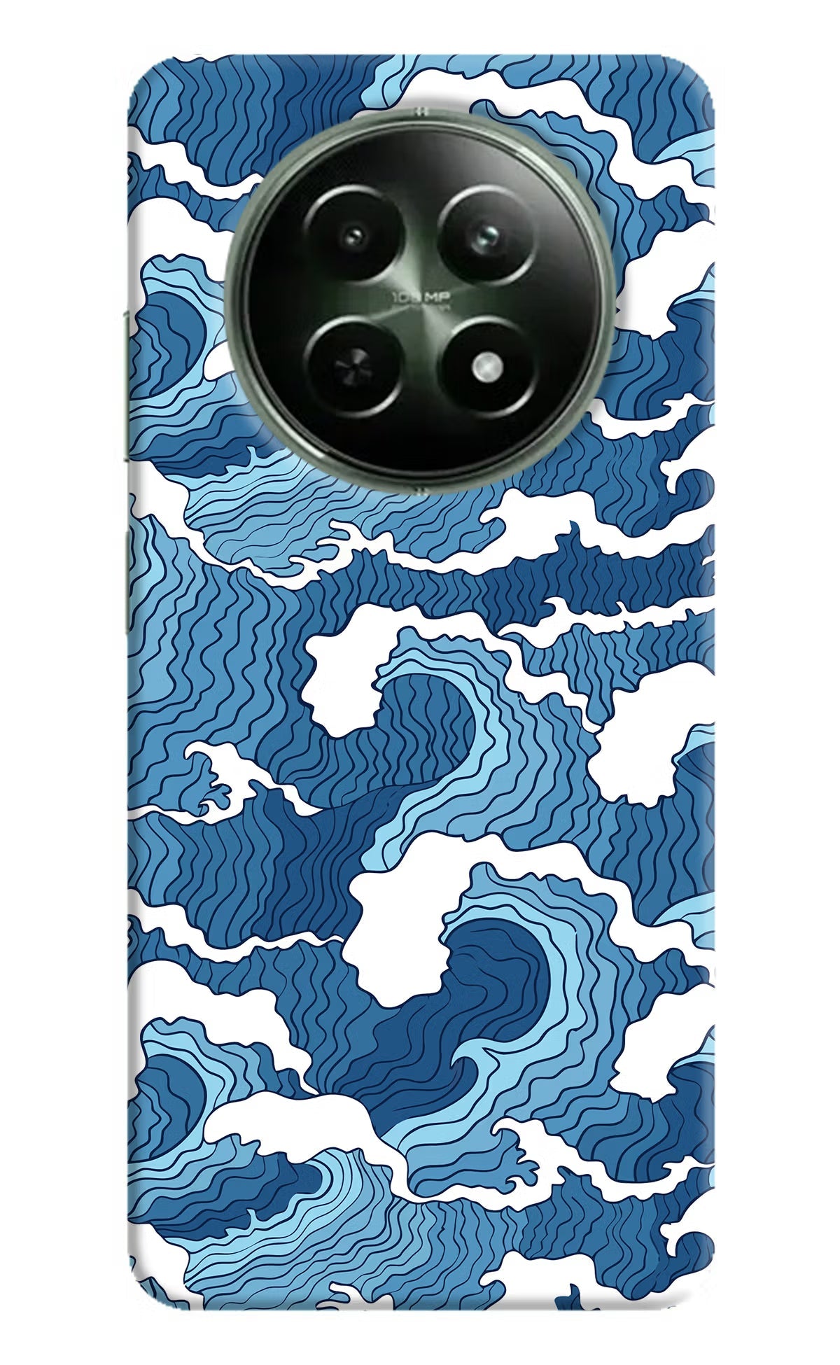 Blue Waves Realme 12x 5G Hard Case Back Cover by Casekaro