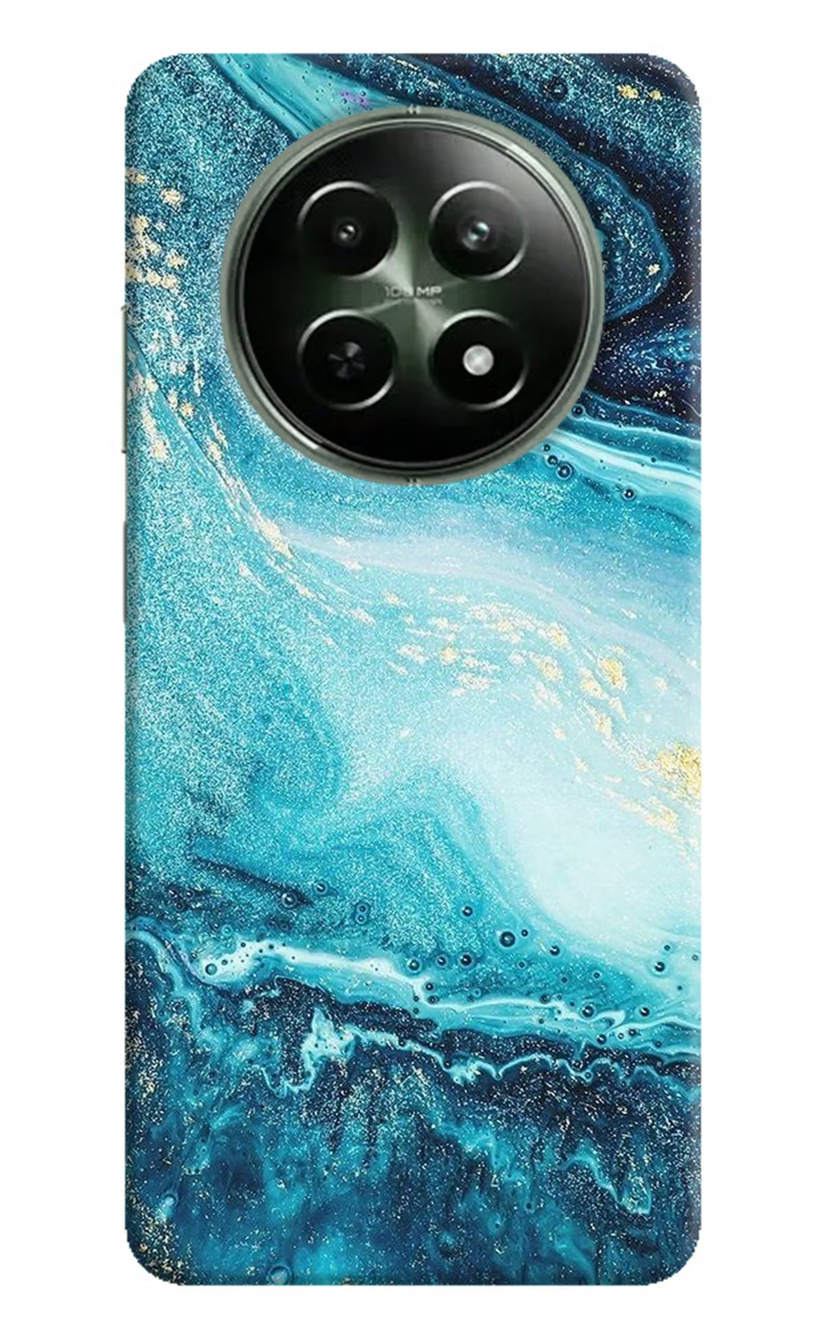 Blue Glitter Marble Realme 12x 5G Hard Case Back Cover by Casekaro