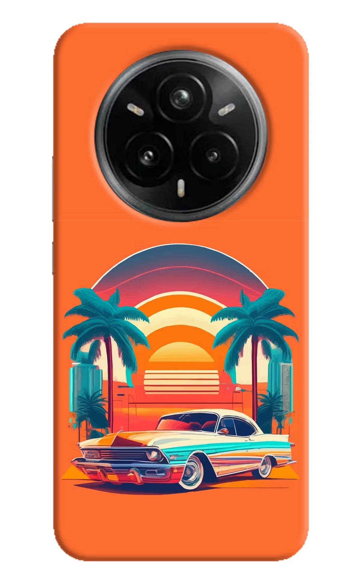 Palm Drive 80s Realme 14 Pro Plus 5G Hard Case Back Cover by Casekaro