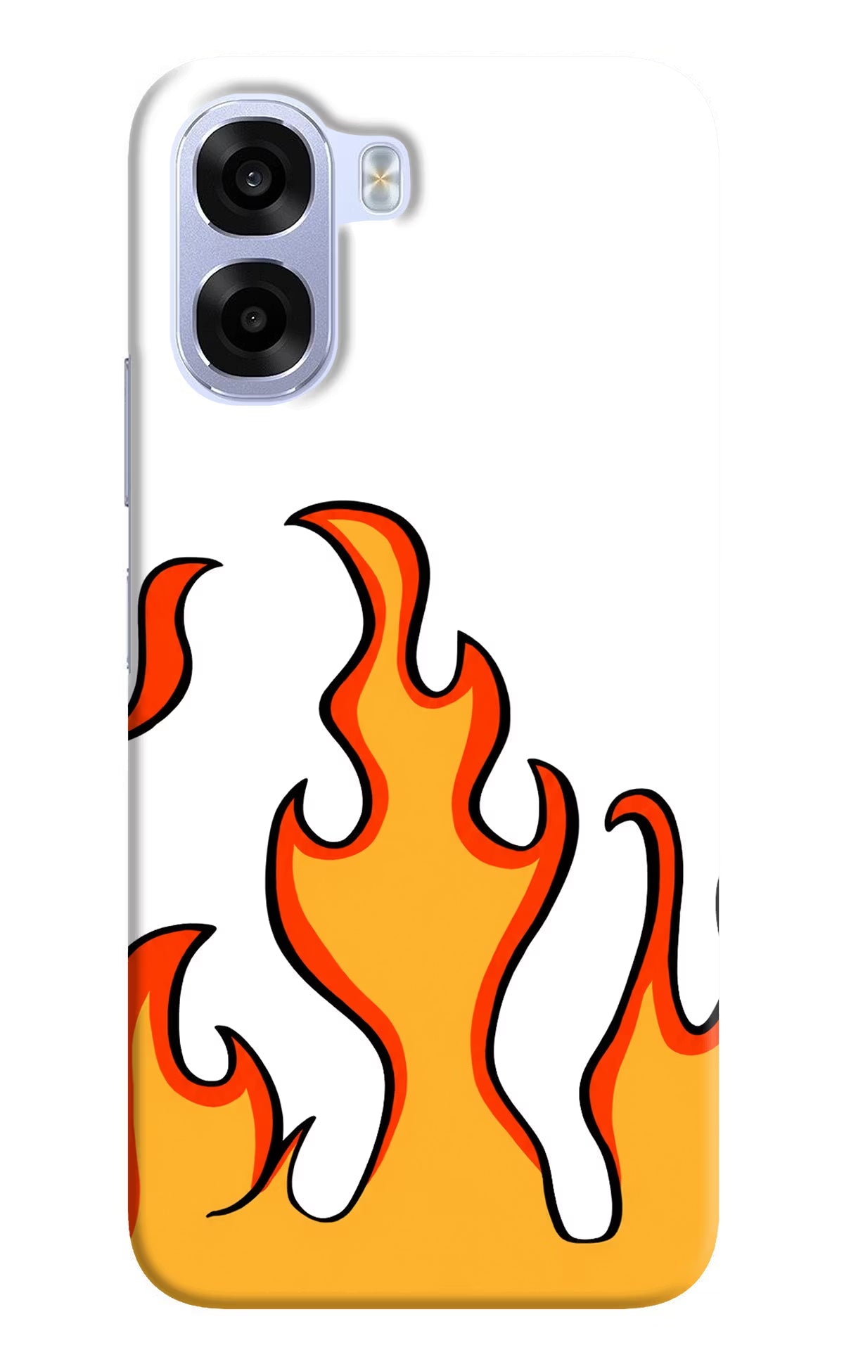Fired Up – White OPPO K14x 5G Hard Case Back Cover by Casekaro