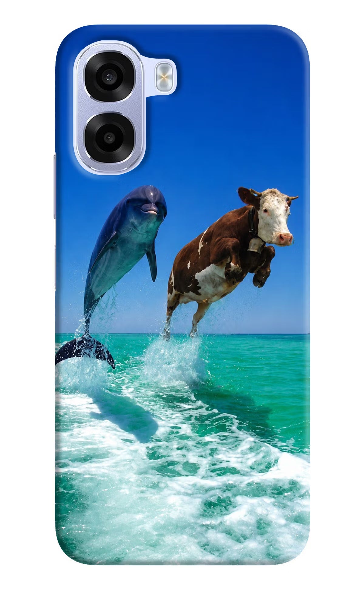 Dolphin vs Cow OPPO K14x 5G Hard Case Back Cover by Casekaro