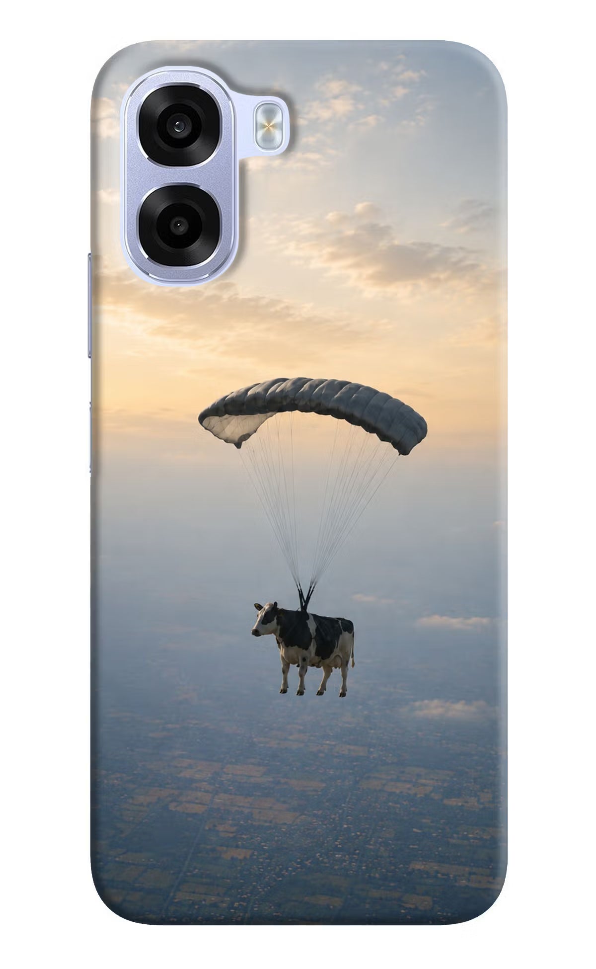 Skydiving Cow OPPO K14x 5G Hard Case Back Cover by Casekaro