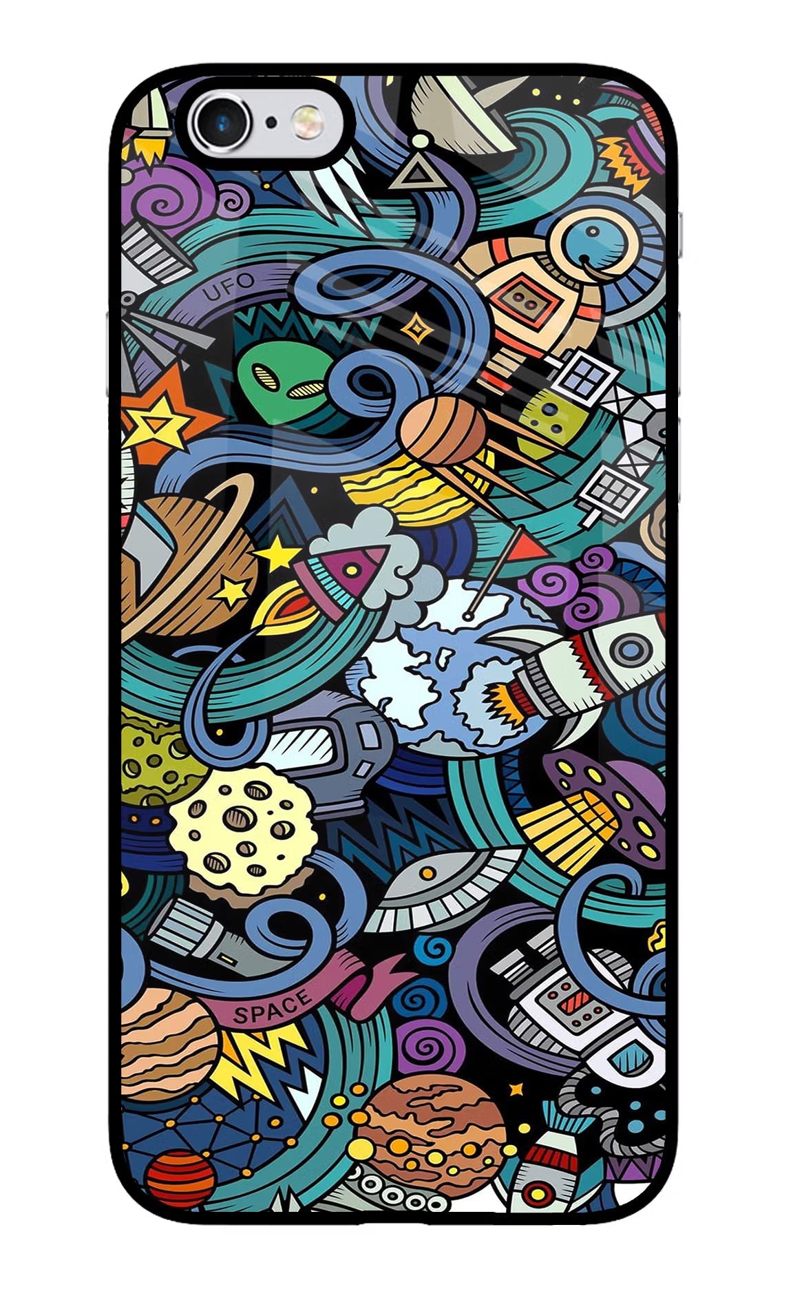 Space Abstract iPhone 6/6s Glass Case Back Cover by Casekaro