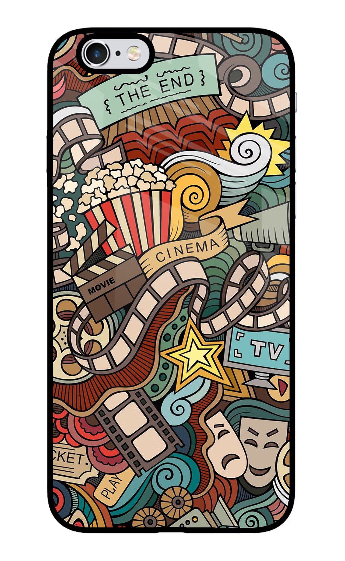 Cinema Abstract iPhone 6/6s Glass Case Back Cover by Casekaro