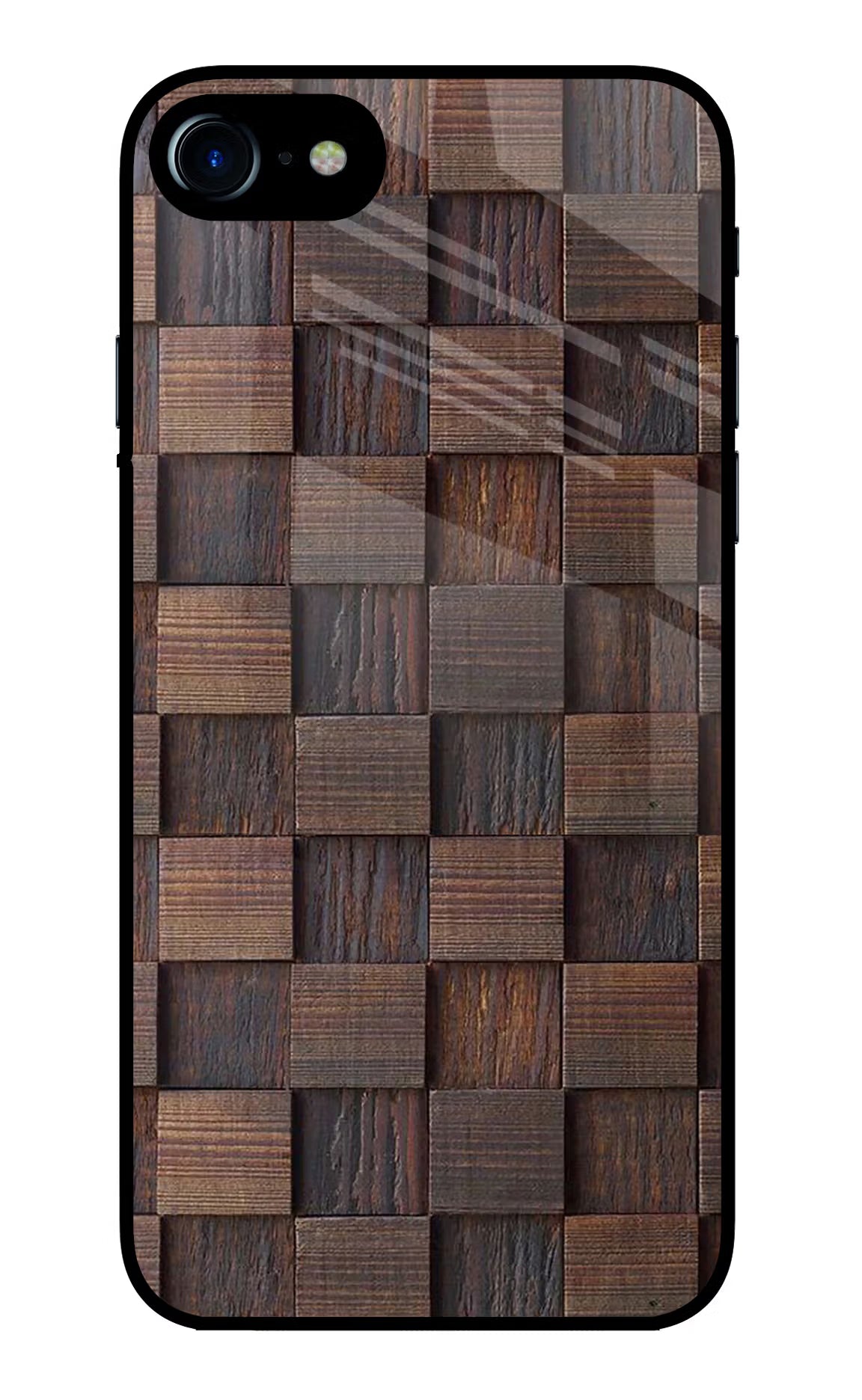 Wooden Cube Design iPhone 7/7s Glass Case Back Cover by Casekaro