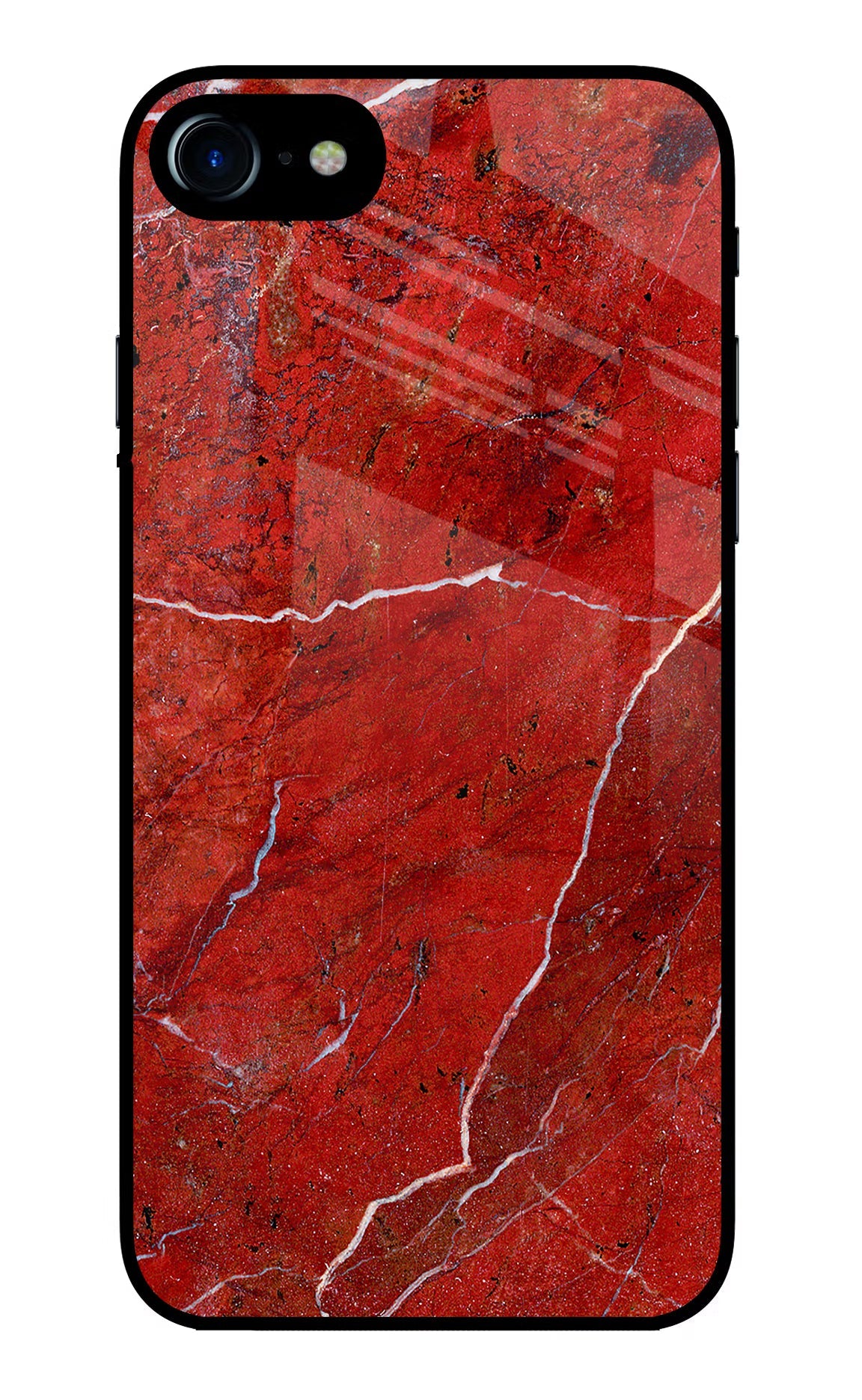 Red Marble Design iPhone 7/7s Glass Case Back Cover by Casekaro