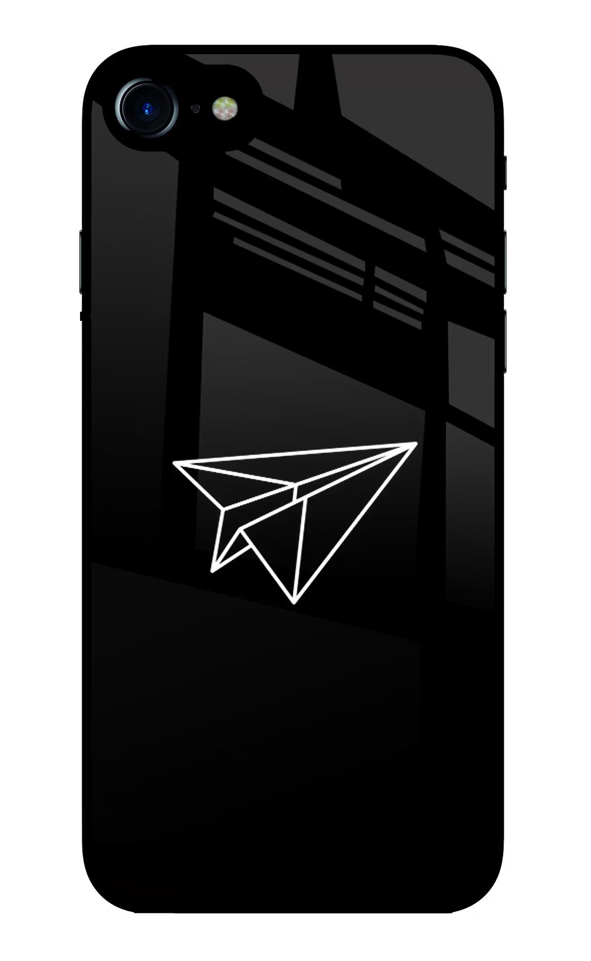 Paper Plane White iPhone 7/7s Glass Case Back Cover by Casekaro