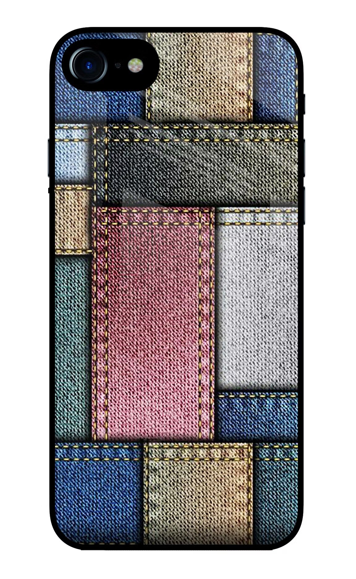 Multicolor Jeans iPhone 7/7s Glass Case Back Cover by Casekaro