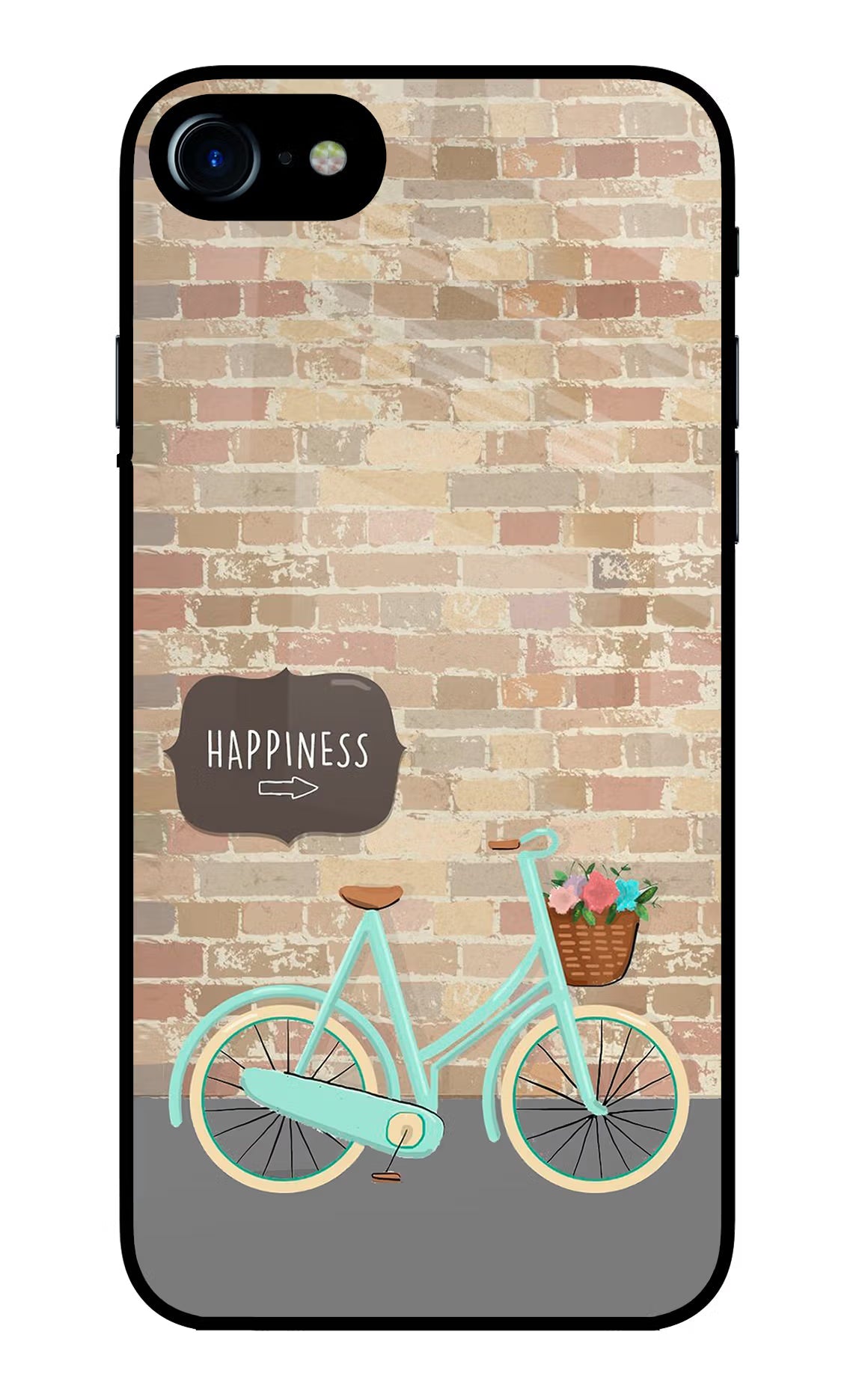 Happiness Artwork iPhone 7/7s Glass Case Back Cover by Casekaro