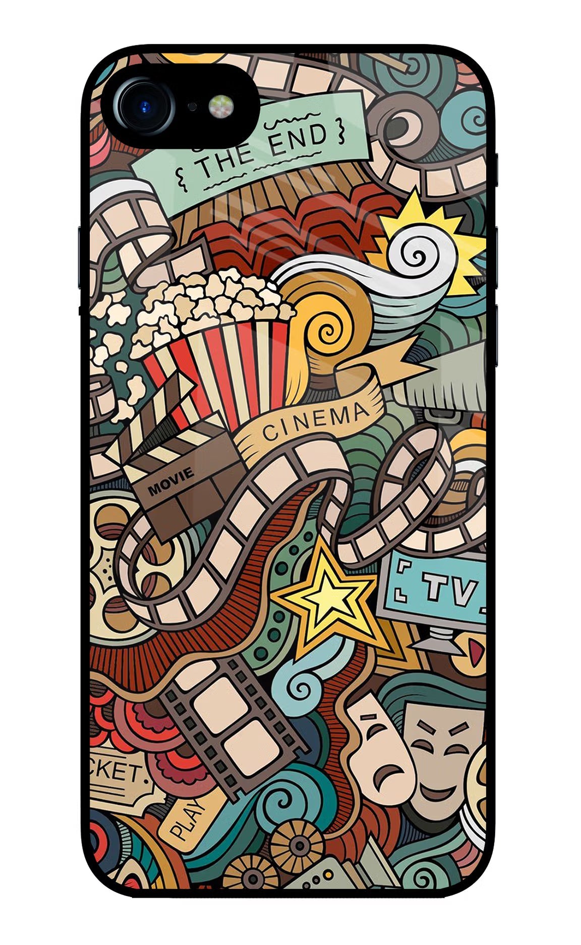 Cinema Abstract iPhone 7/7s Glass Case Back Cover by Casekaro