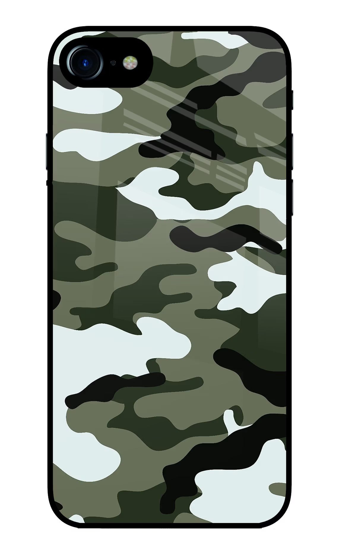 Camouflage iPhone 7/7s Glass Case Back Cover by Casekaro