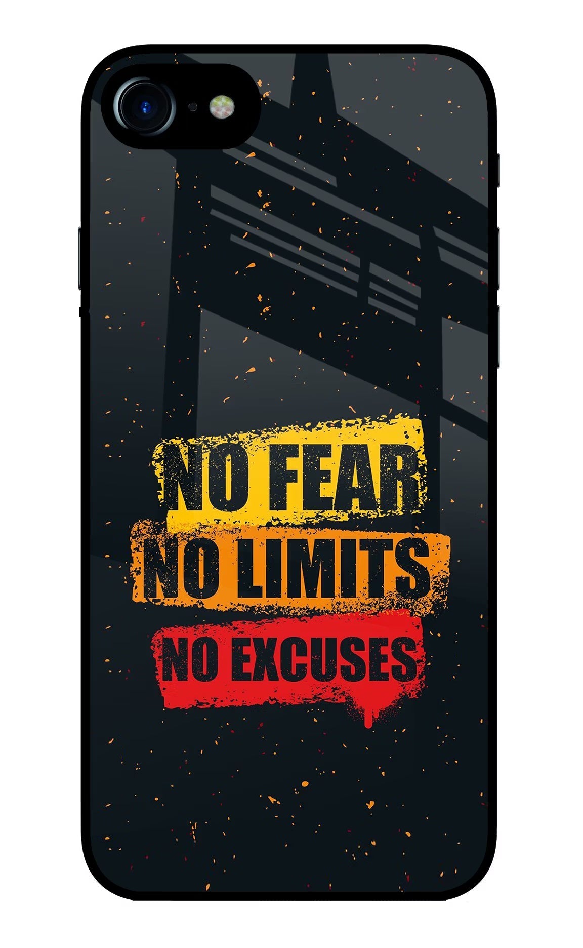 No Fear No Limits No Excuse iPhone 7/7s Glass Case Back Cover by Casekaro
