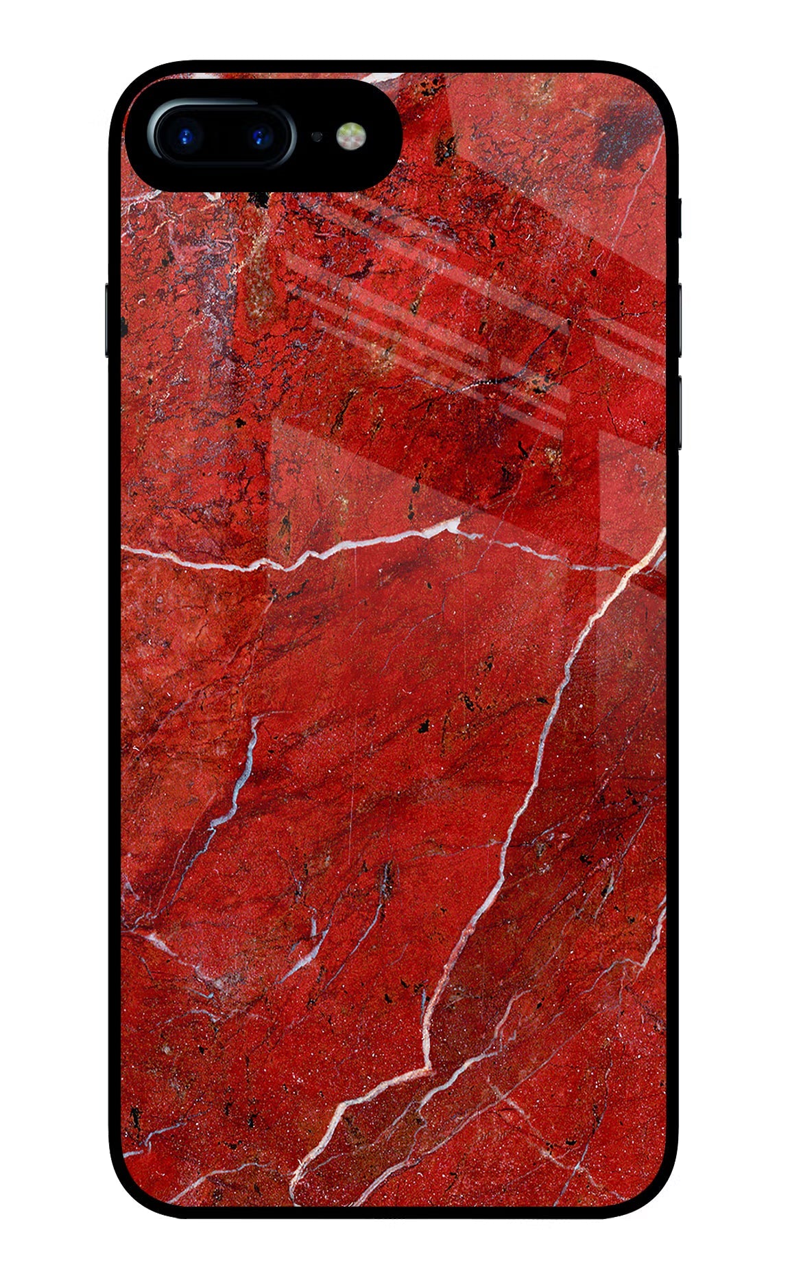 Red Marble Design iPhone 7 Plus Glass Case Back Cover by Casekaro
