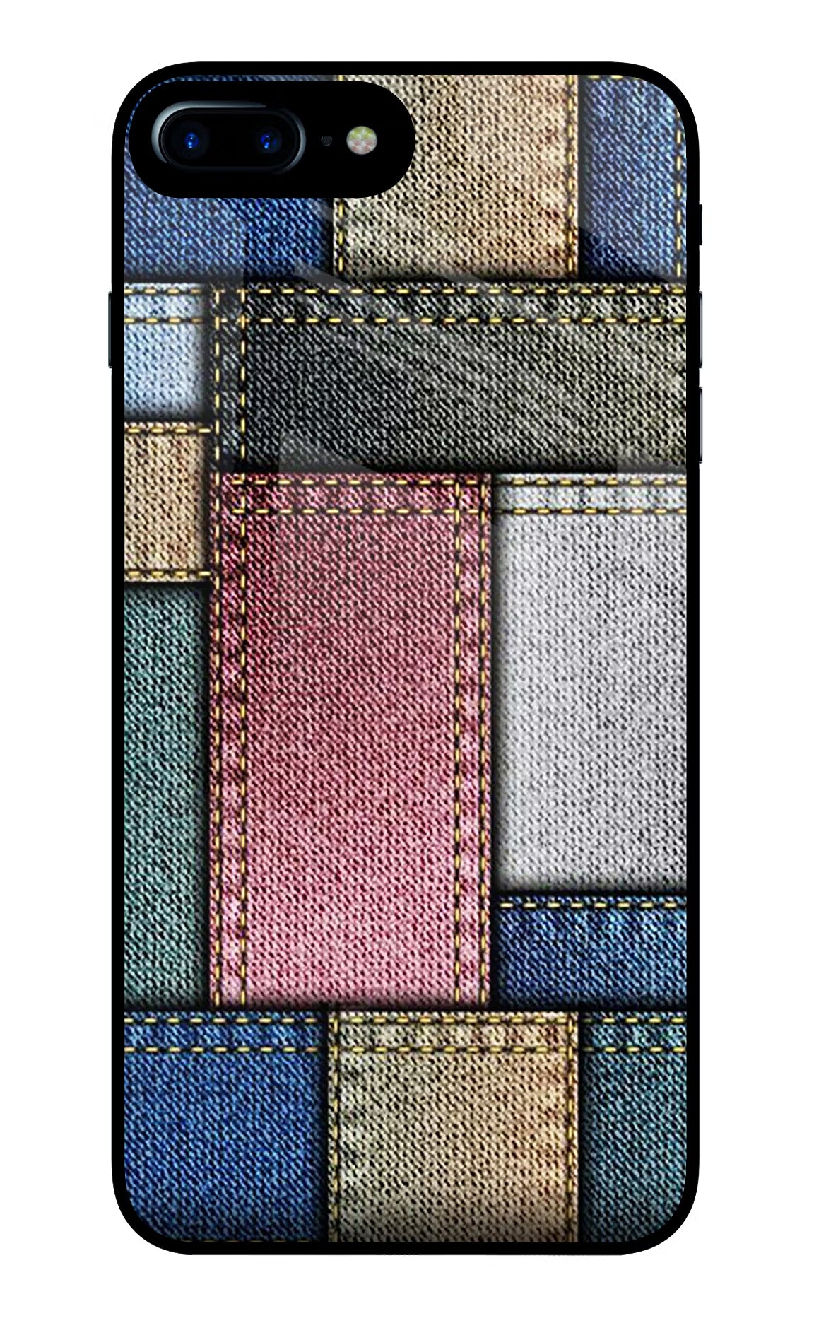 Multicolor Jeans iPhone 7 Plus Glass Case Back Cover by Casekaro