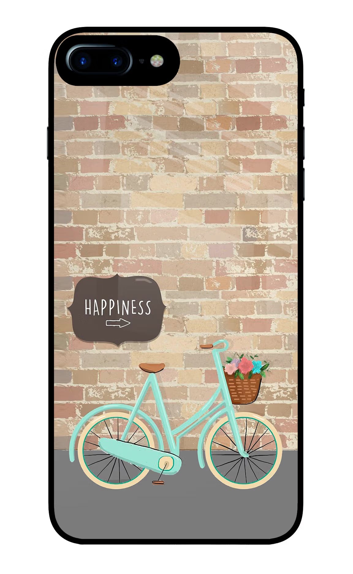 Happiness Artwork iPhone 7 Plus Glass Case Back Cover by Casekaro