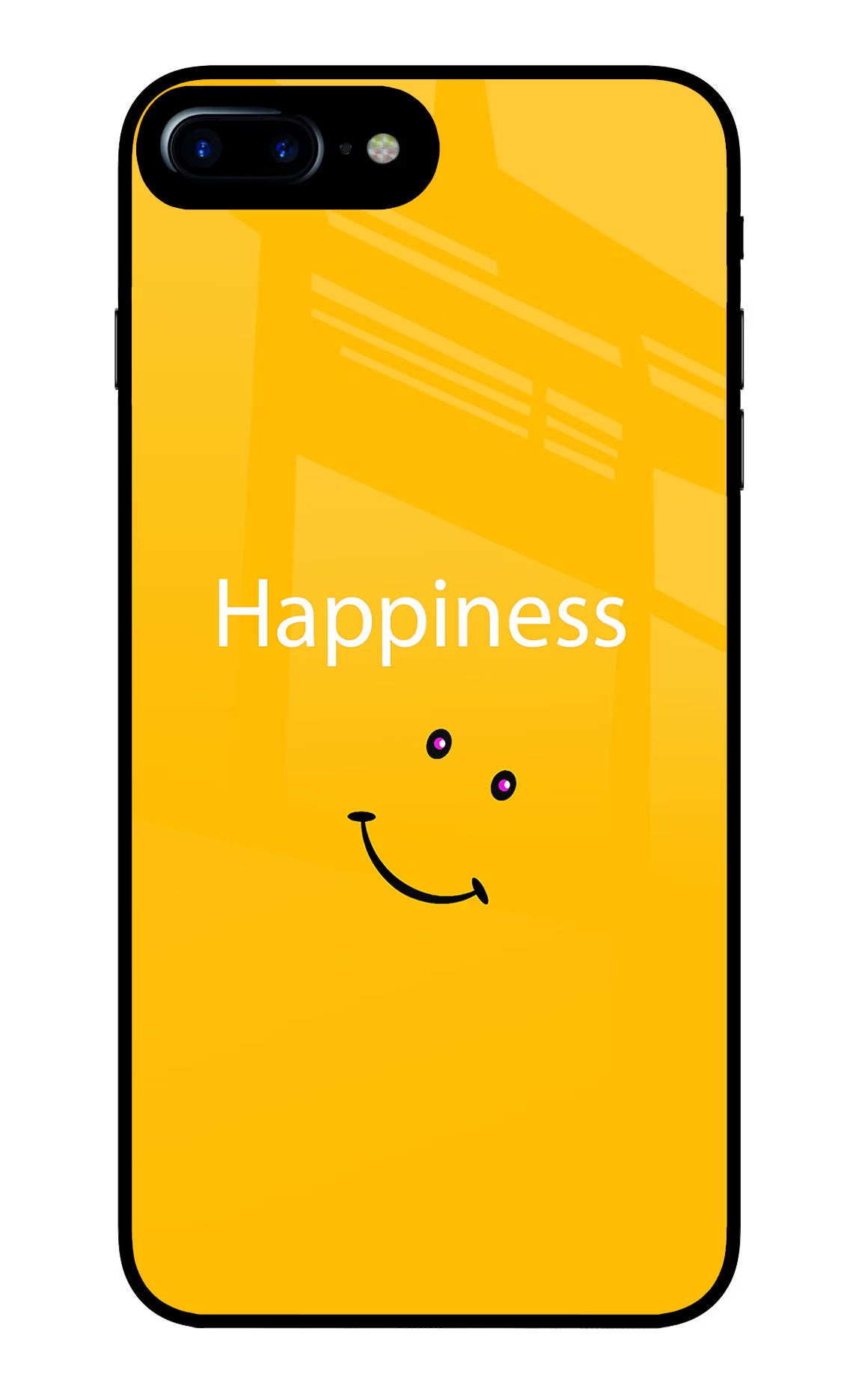 Happiness With Smiley iPhone 8 Plus Glass Case Back Cover by Casekaro