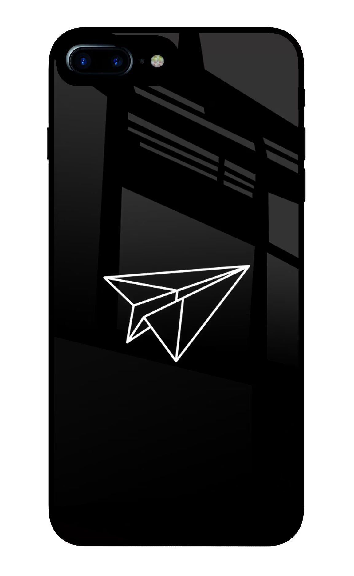 Paper Plane White iPhone 8 Plus Glass Case Back Cover by Casekaro