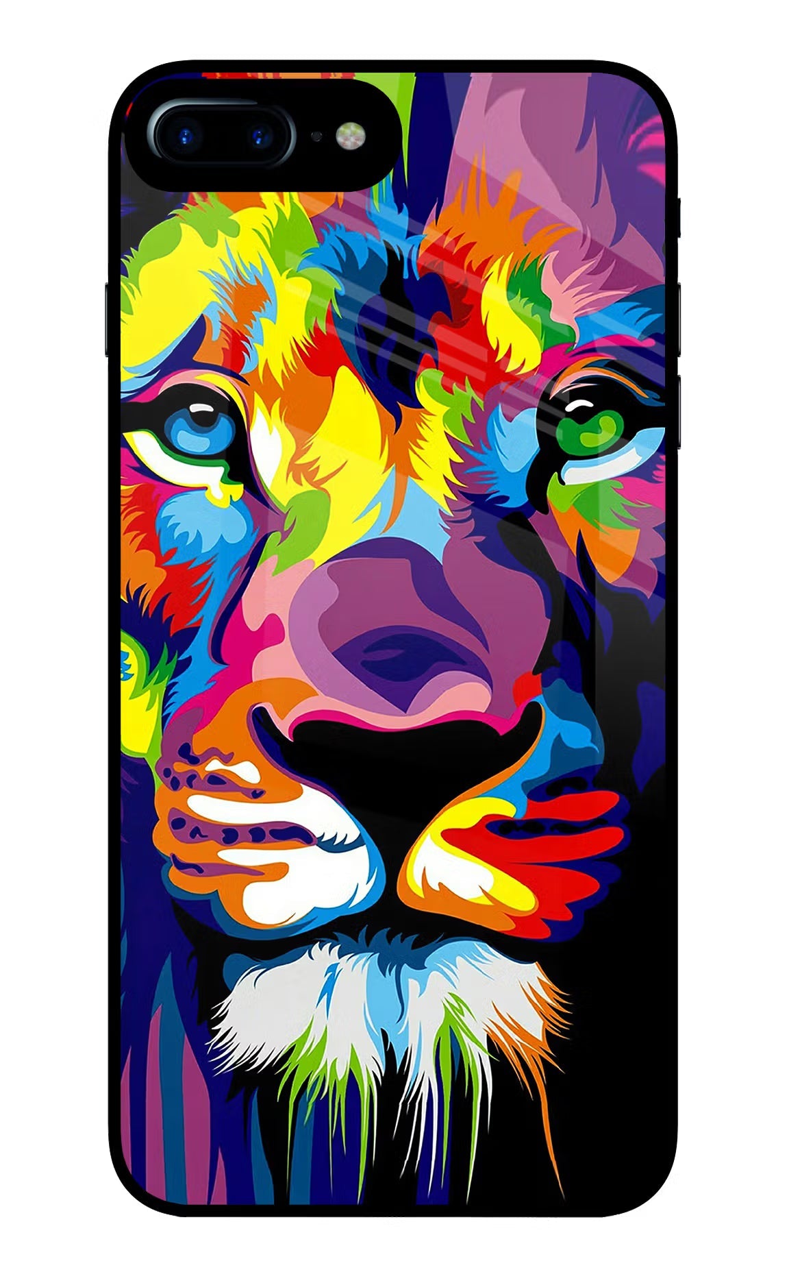 Lion iPhone 8 Plus Glass Case Back Cover by Casekaro