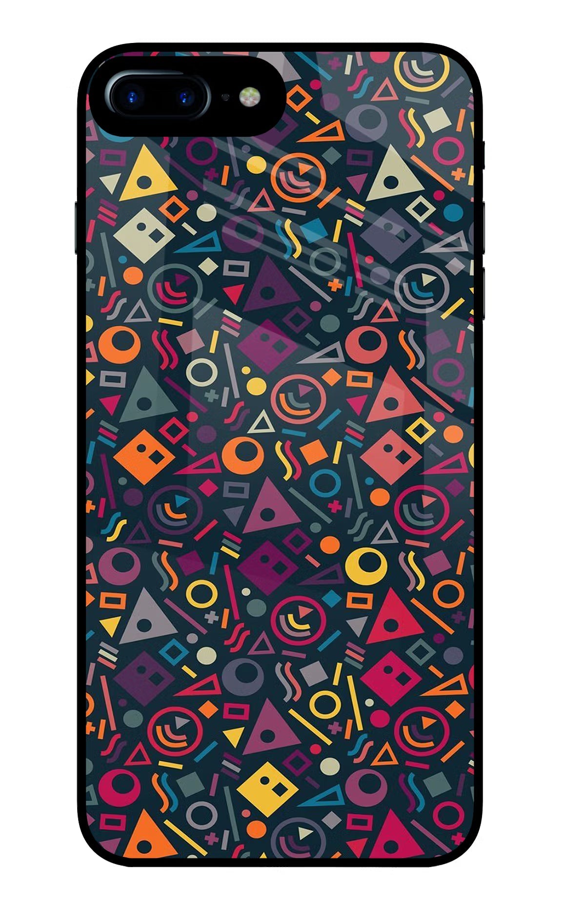 Geometric Abstract iPhone 8 Plus Glass Case Back Cover by Casekaro
